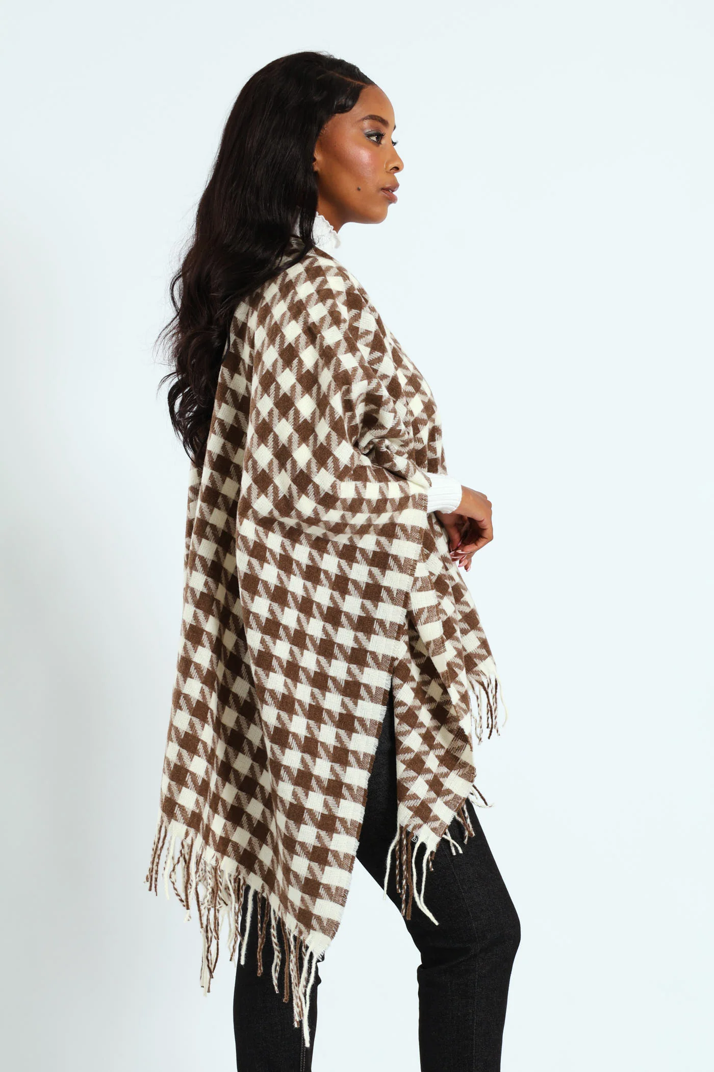 Houndstooth Wrap - Stone - Image 3