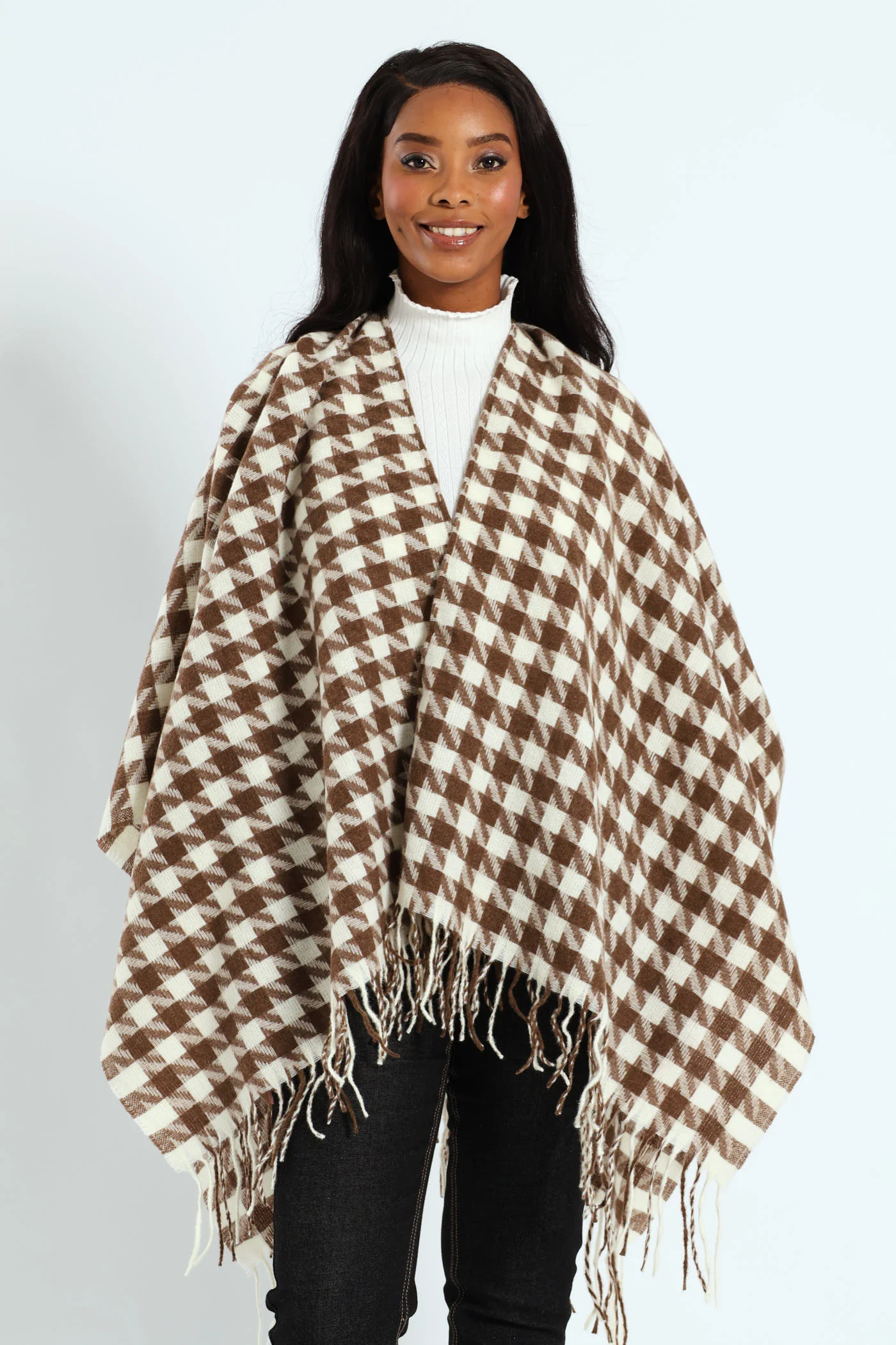 Houndstooth Wrap - Stone - Image 4