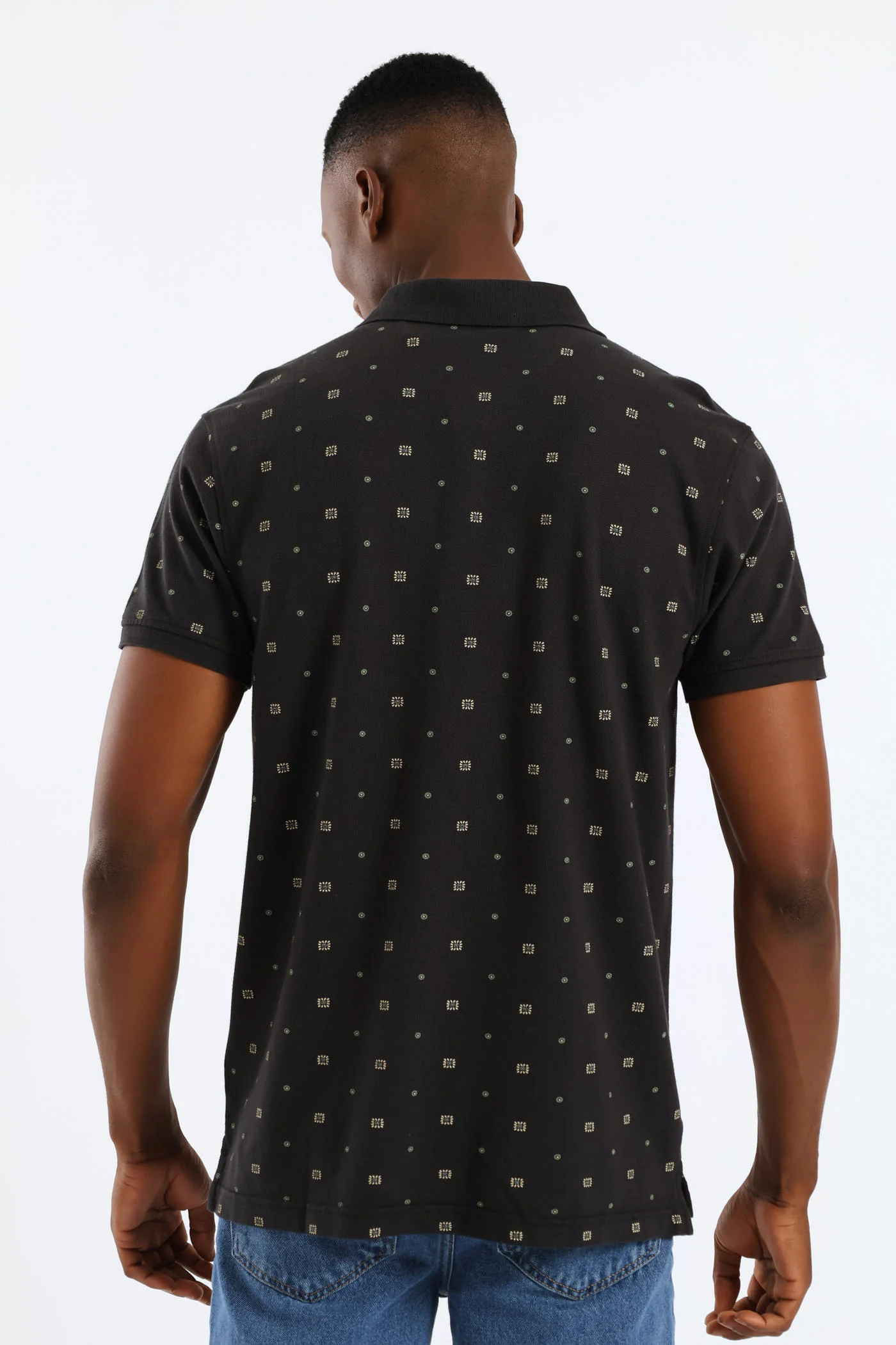 Housemark Polo Ebba Geo Print Golfer - Black - Image 4