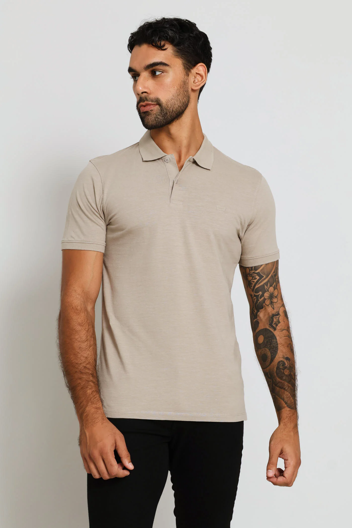 Housemark Vintage Slim Polo Golfer - Khaki - Image 3