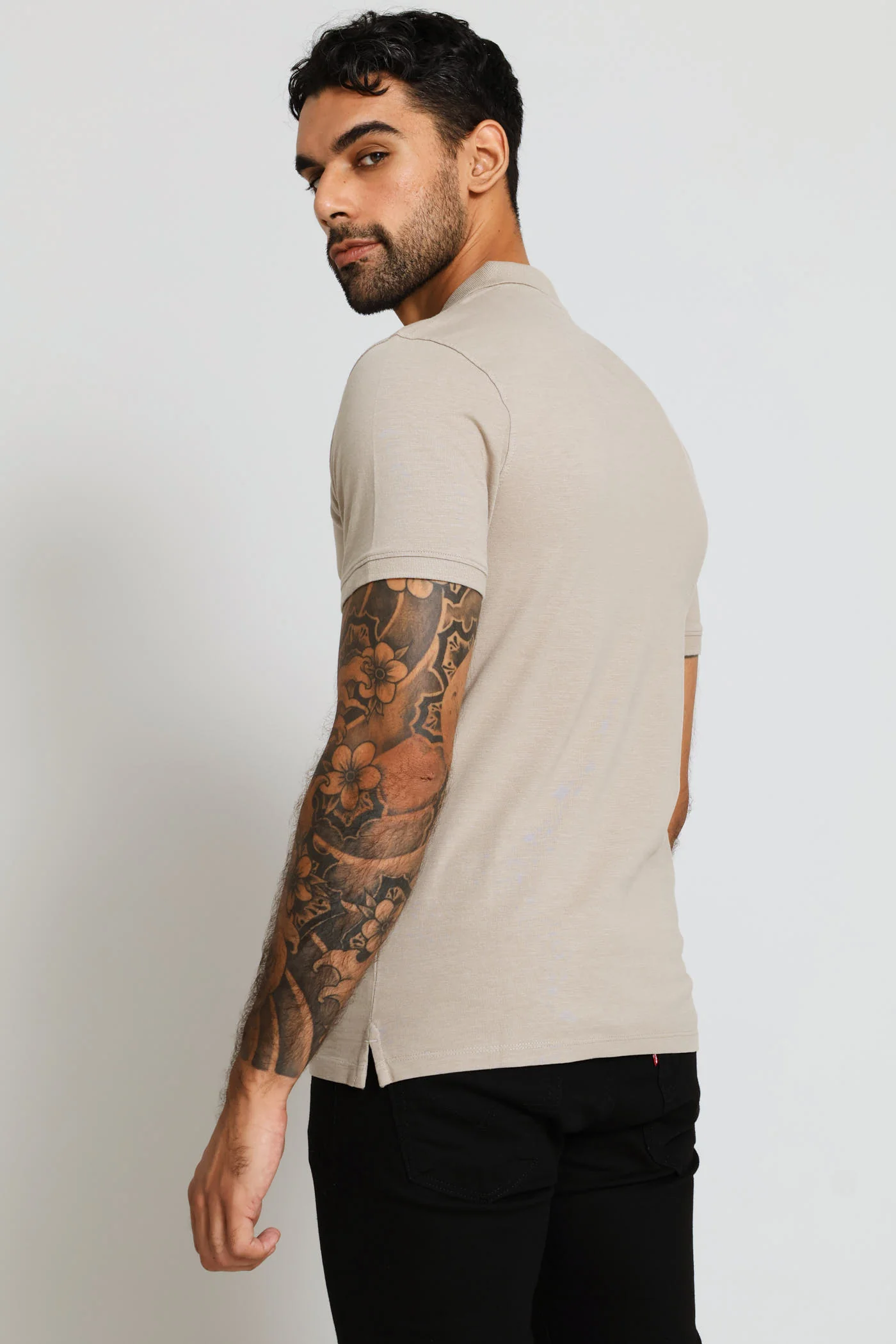 Housemark Vintage Slim Polo Golfer - Khaki - Image 4