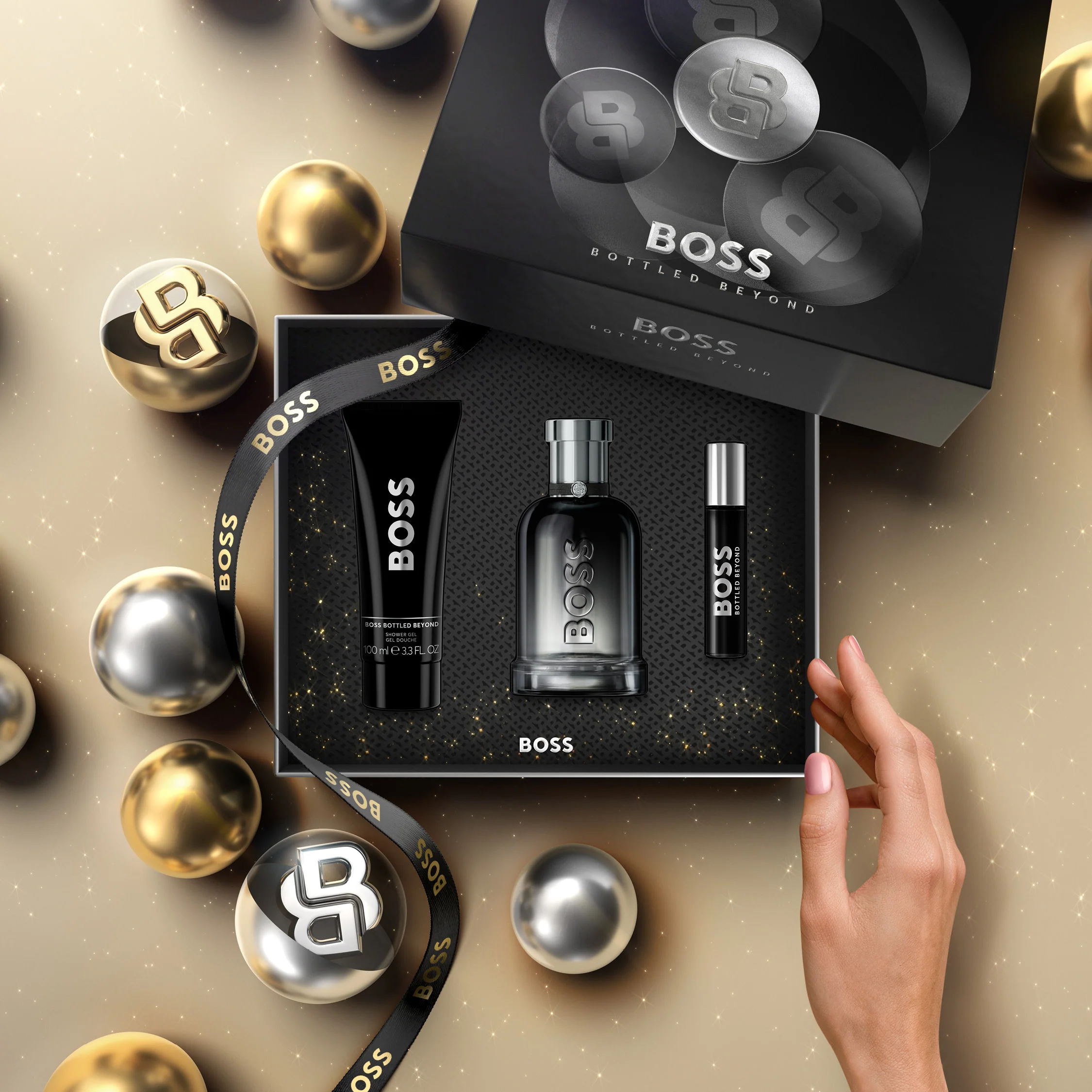 BOSS Bottled Beyond Eau de Parfum and Shower Gel for Men Trio Gift Set - Image 3