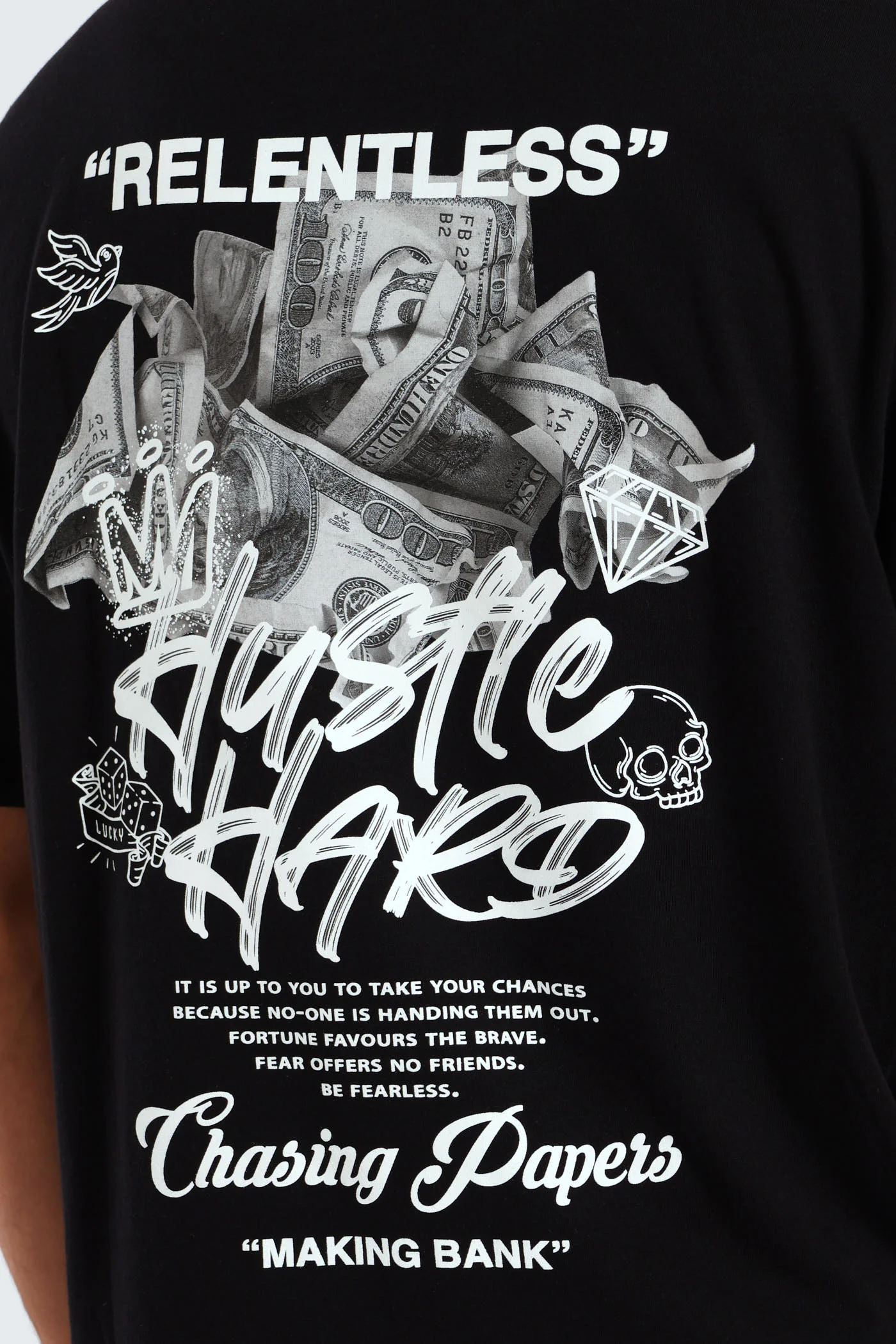 Hustle Front & Back Tee - Black - Image 6