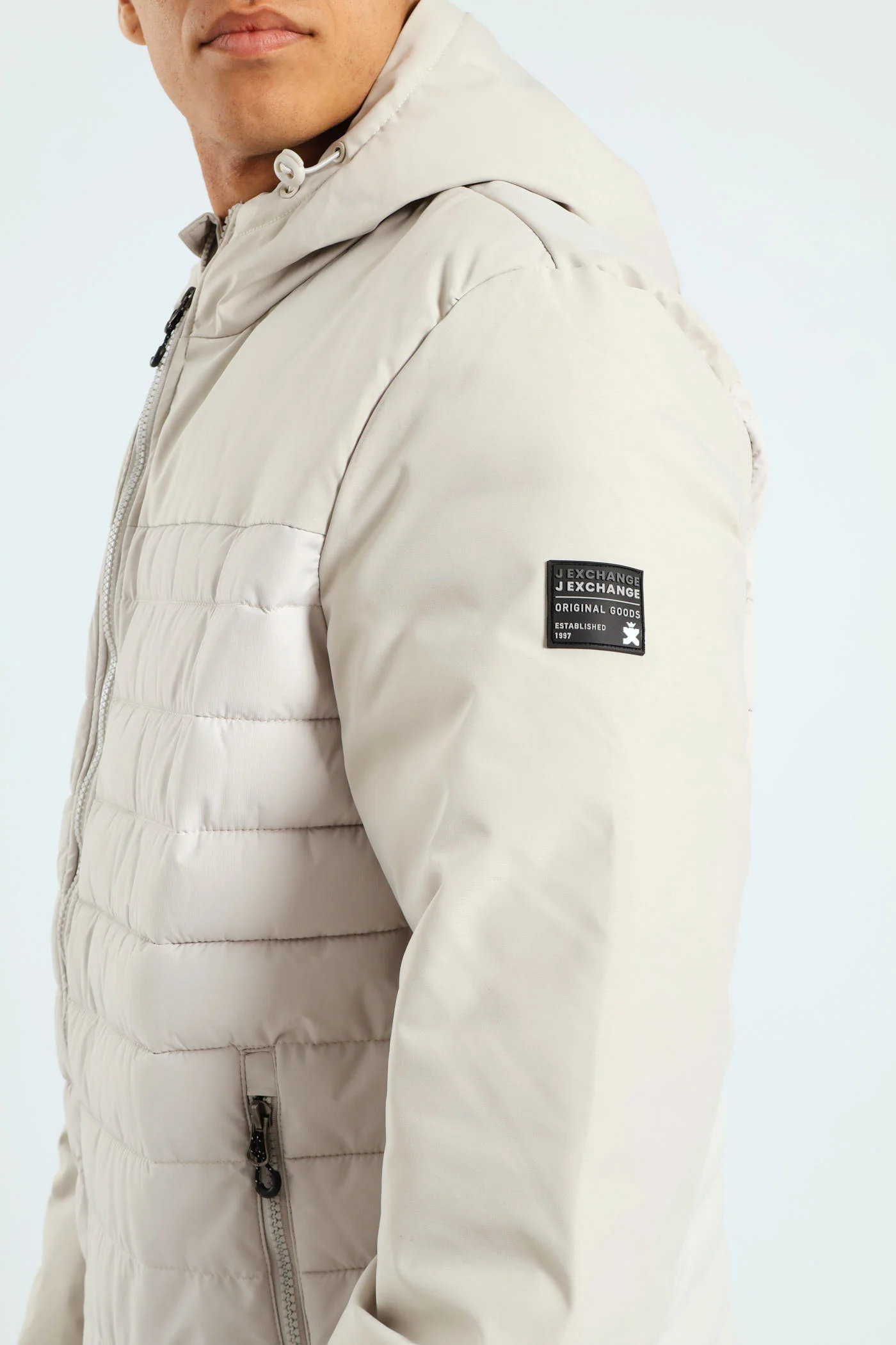 Hybrid Puffer Jacket - Light Grey - Image 2