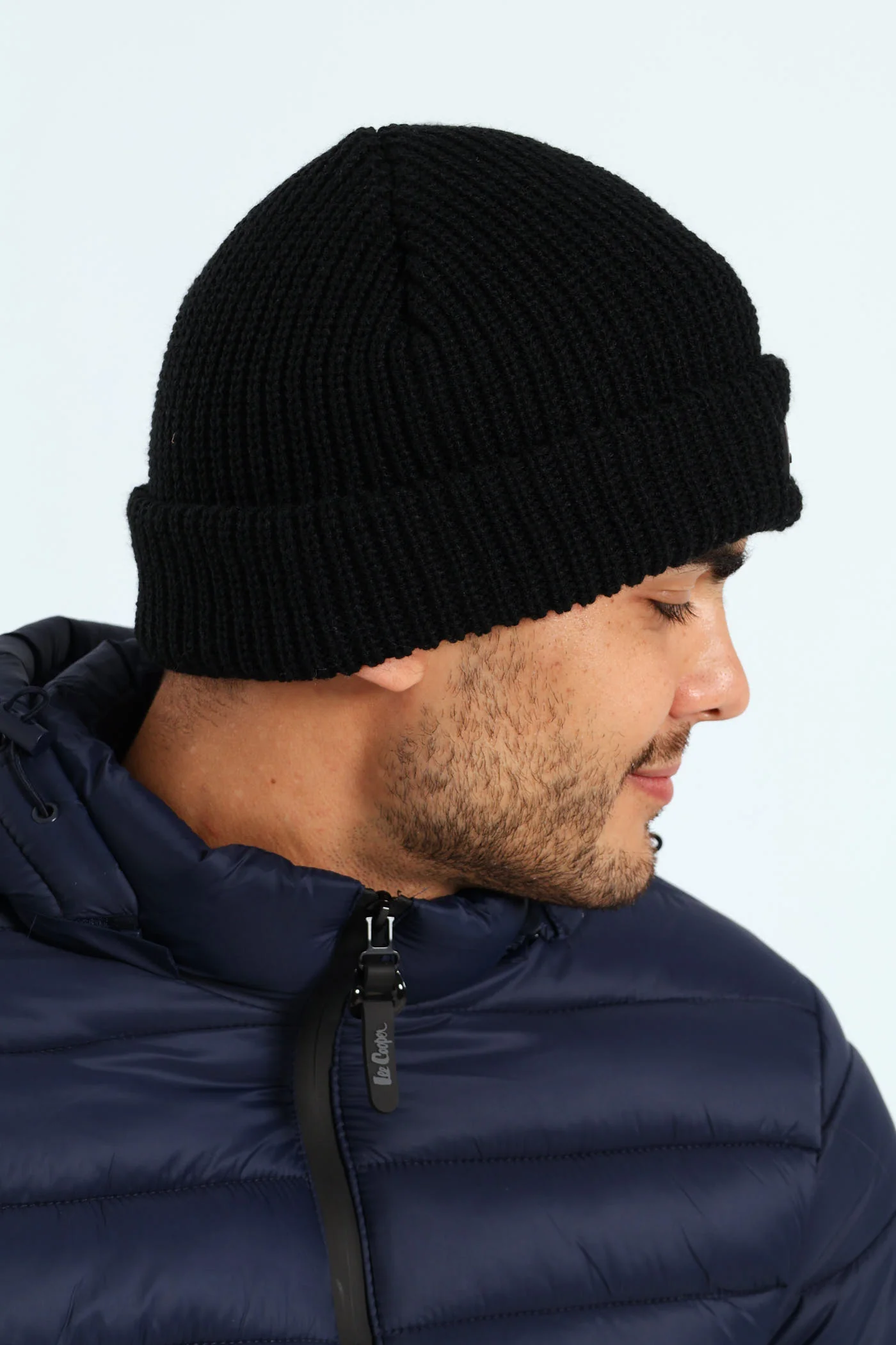 Iago Ribbed Beanie - Black - Image 2