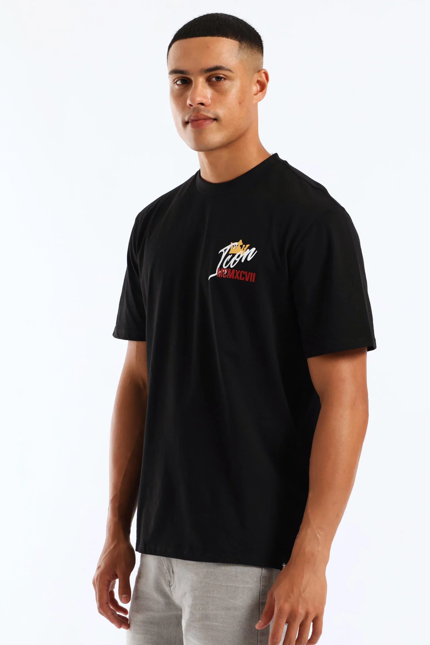 Icon Front & Back Print Tee - Black - Image 4