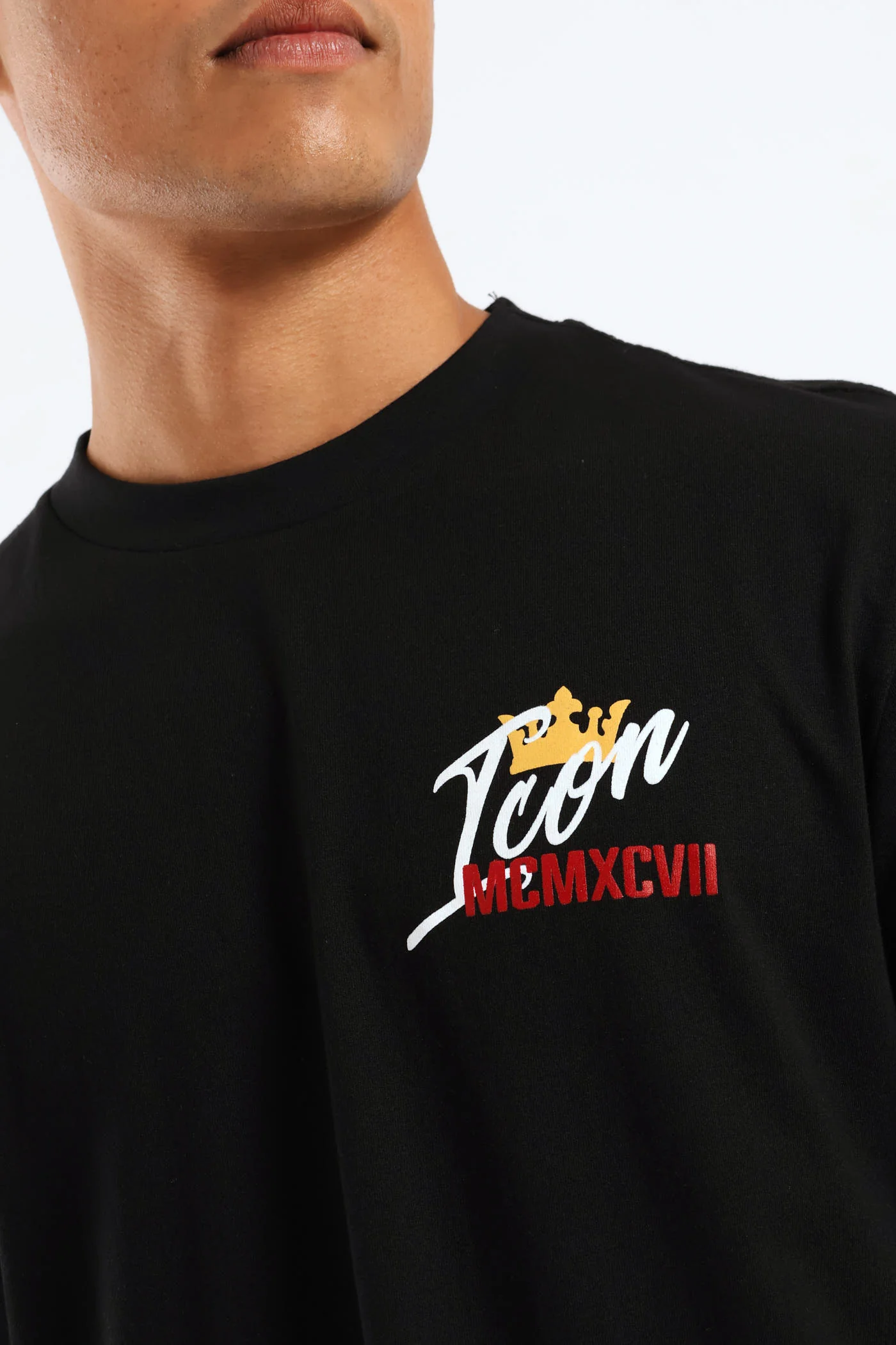 Icon Front & Back Print Tee - Black - Image 5