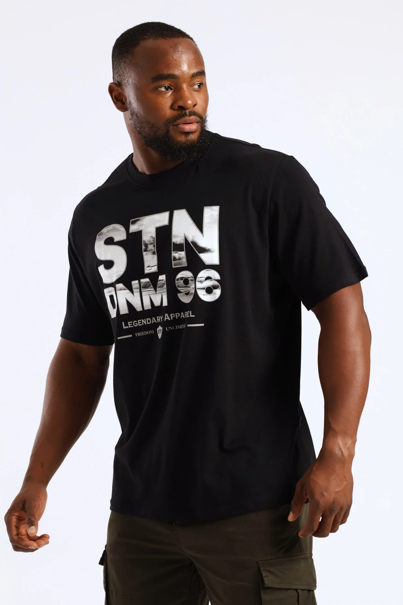 Icon Line Photo Print Tee - Black - Image 3