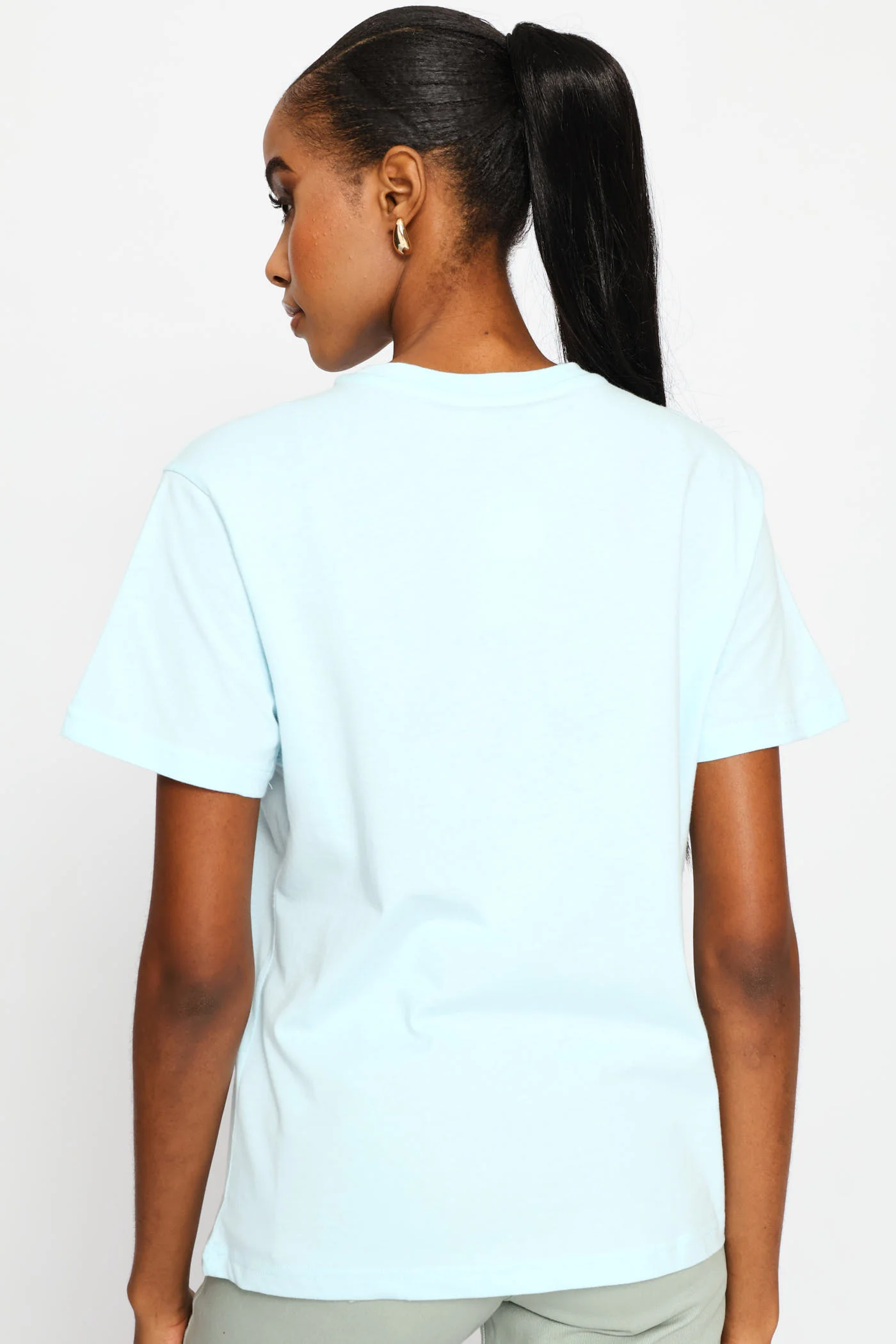 Icon With Foil Earring Regular Tee - Aqua - Image 4