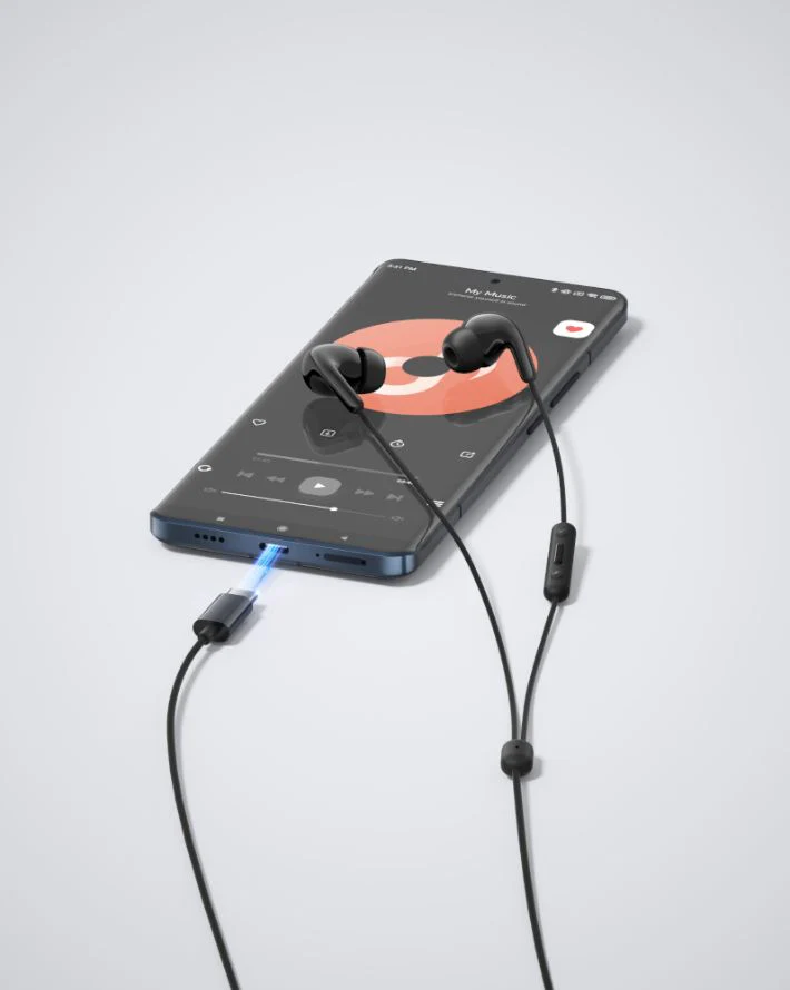 In-Ear Headphones Type C - Black - Image 2