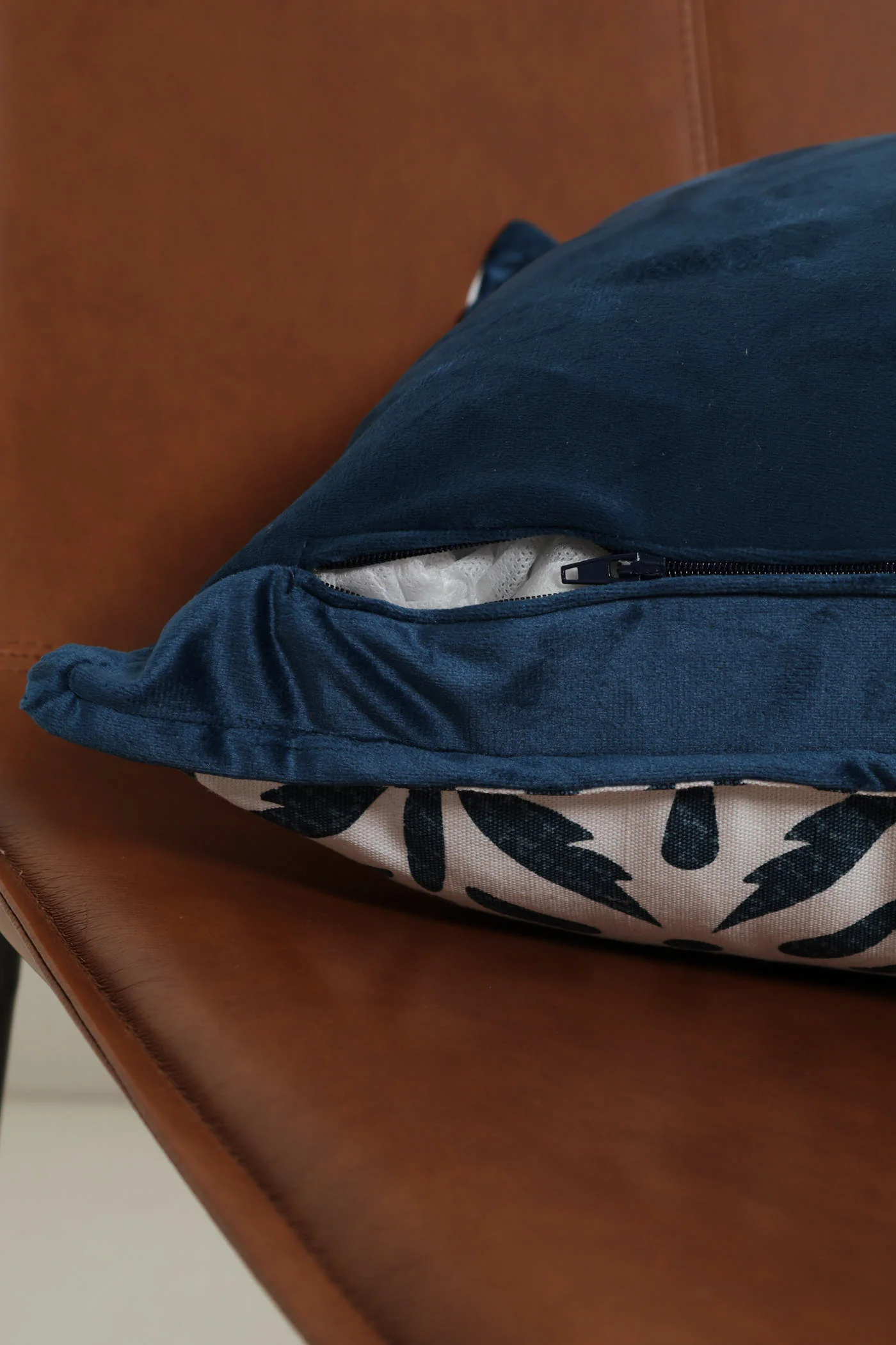 Indigo Grove Block Print Scatter Cushion - Blue - Image 4