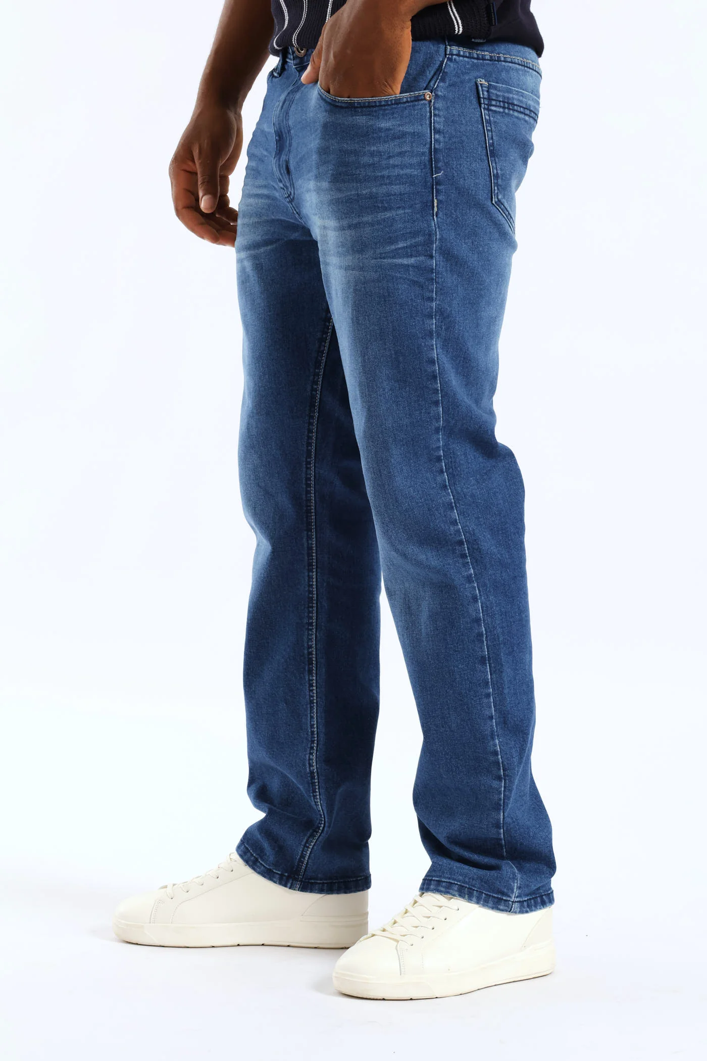 Indigo Washed In Straight Jean - Dark Wash - Image 2