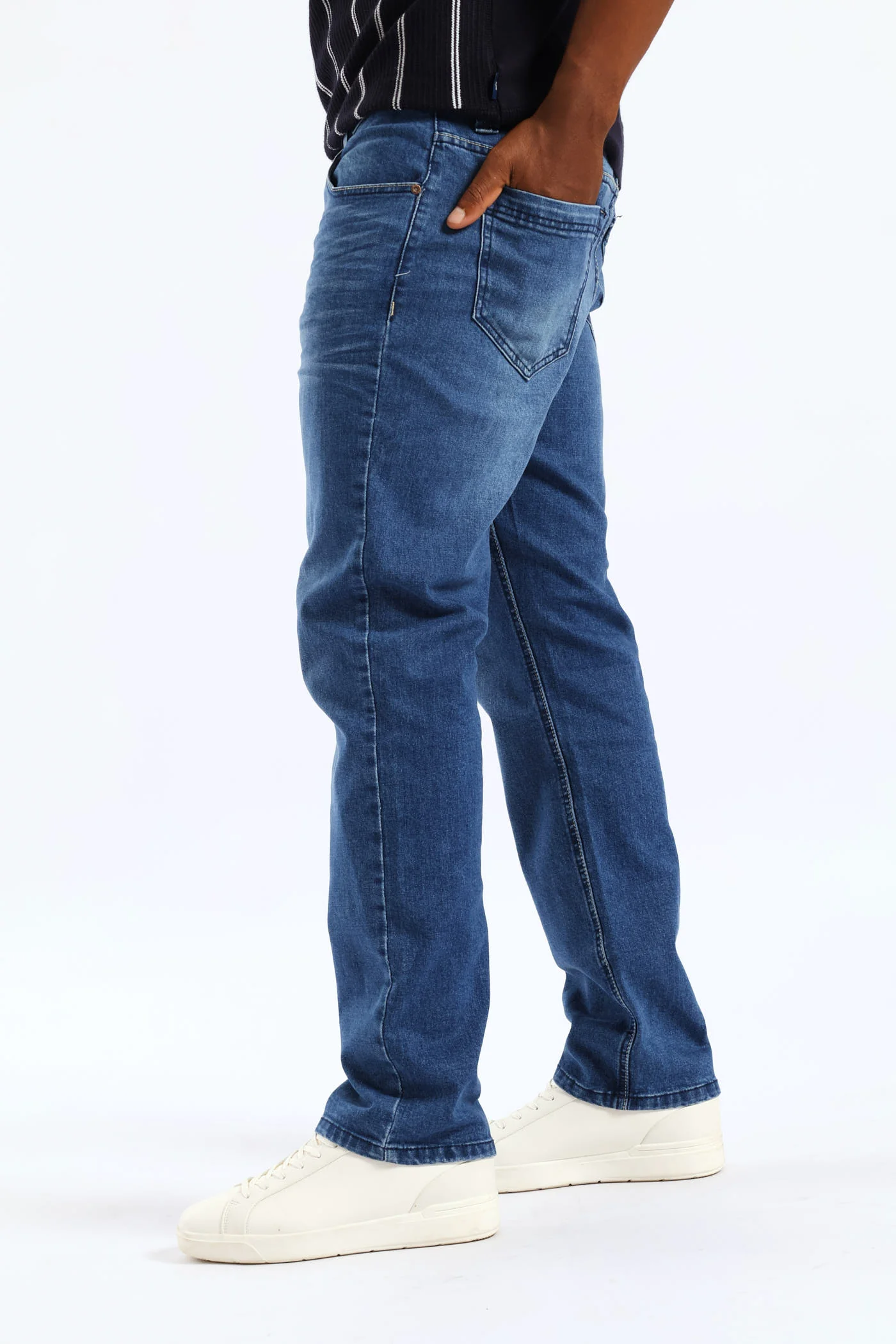 Indigo Washed In Straight Jean - Dark Wash - Image 5