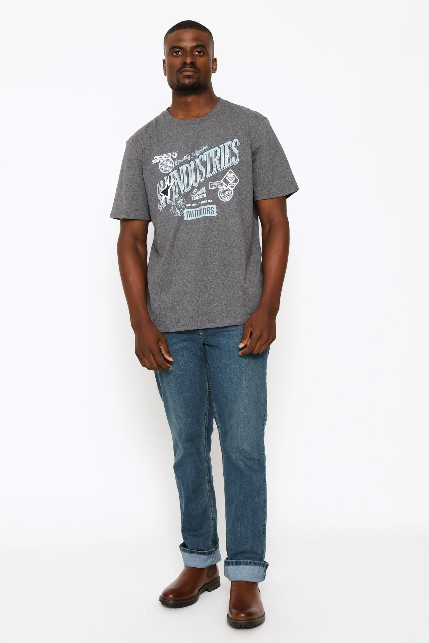 Industries Tee - Charcoal Melange - Image 5