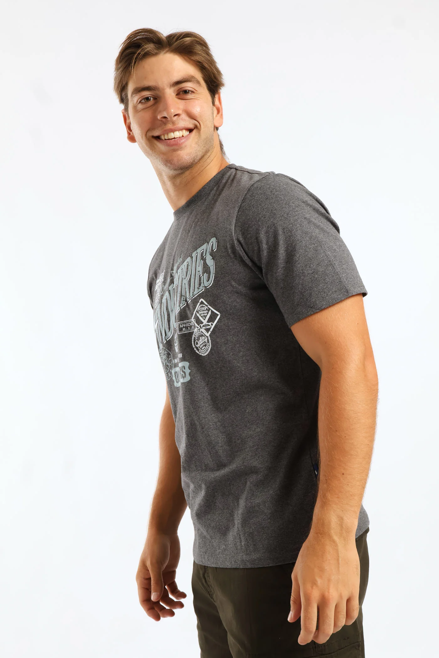 Industries Tee - Charcoal Melange - Image 8