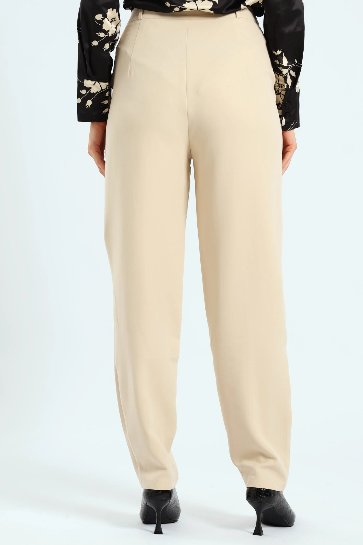 Ingot Pin Tuck Tapered Leg Pants - Bone - Image 5