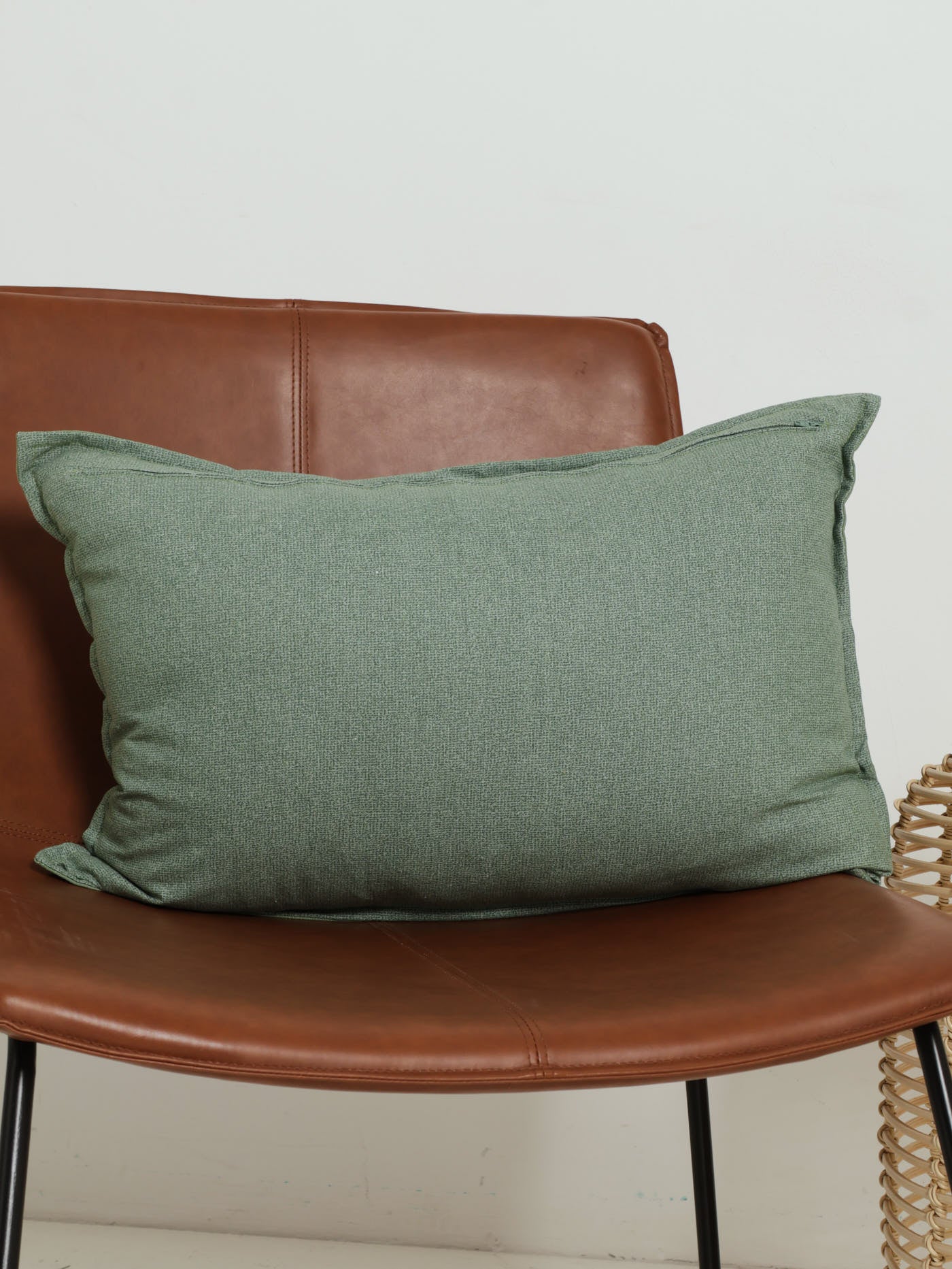 Inhale Exhale Monochrome Script Scatter Cushion - Light Green - Image 2