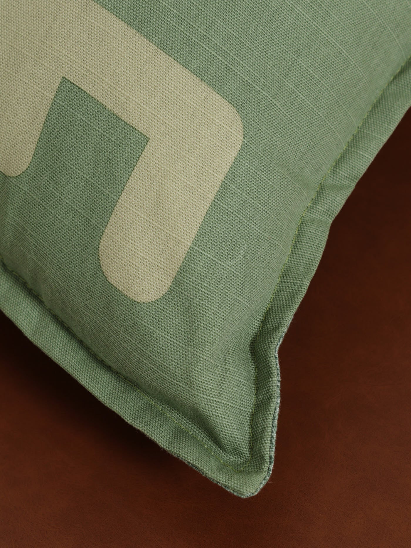 Inhale Exhale Monochrome Script Scatter Cushion - Light Green - Image 4