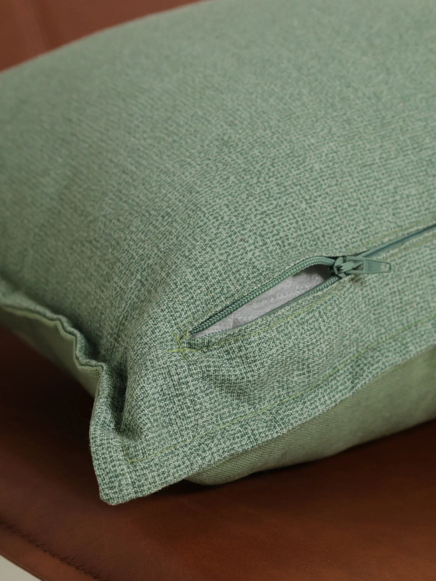 Inhale Exhale Monochrome Script Scatter Cushion - Light Green - Image 5