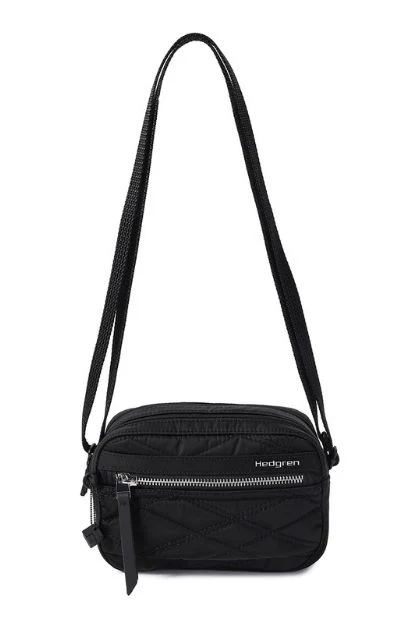Inner City Small Quilt Crossover Dual Compartment Bag - Black - Image 2
