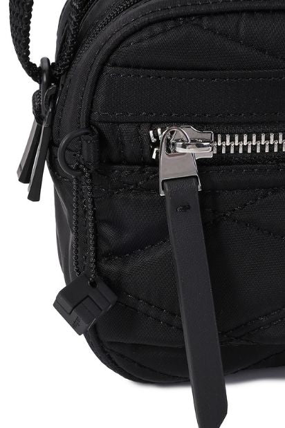 Inner City Small Quilt Crossover Dual Compartment Bag - Black - Image 5