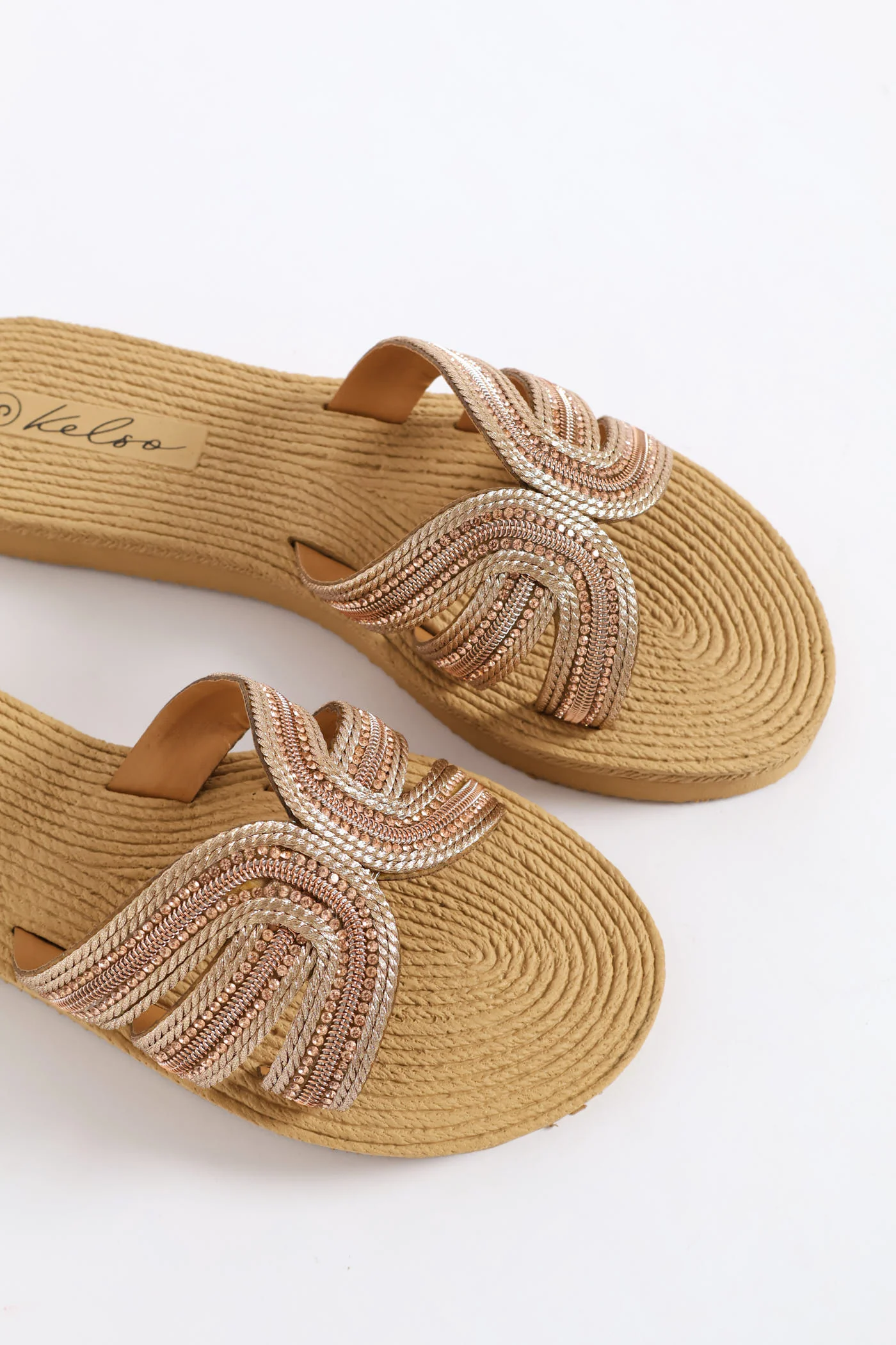 Interlinked Diamante Mule Sandal - Rose Gold - Image 2