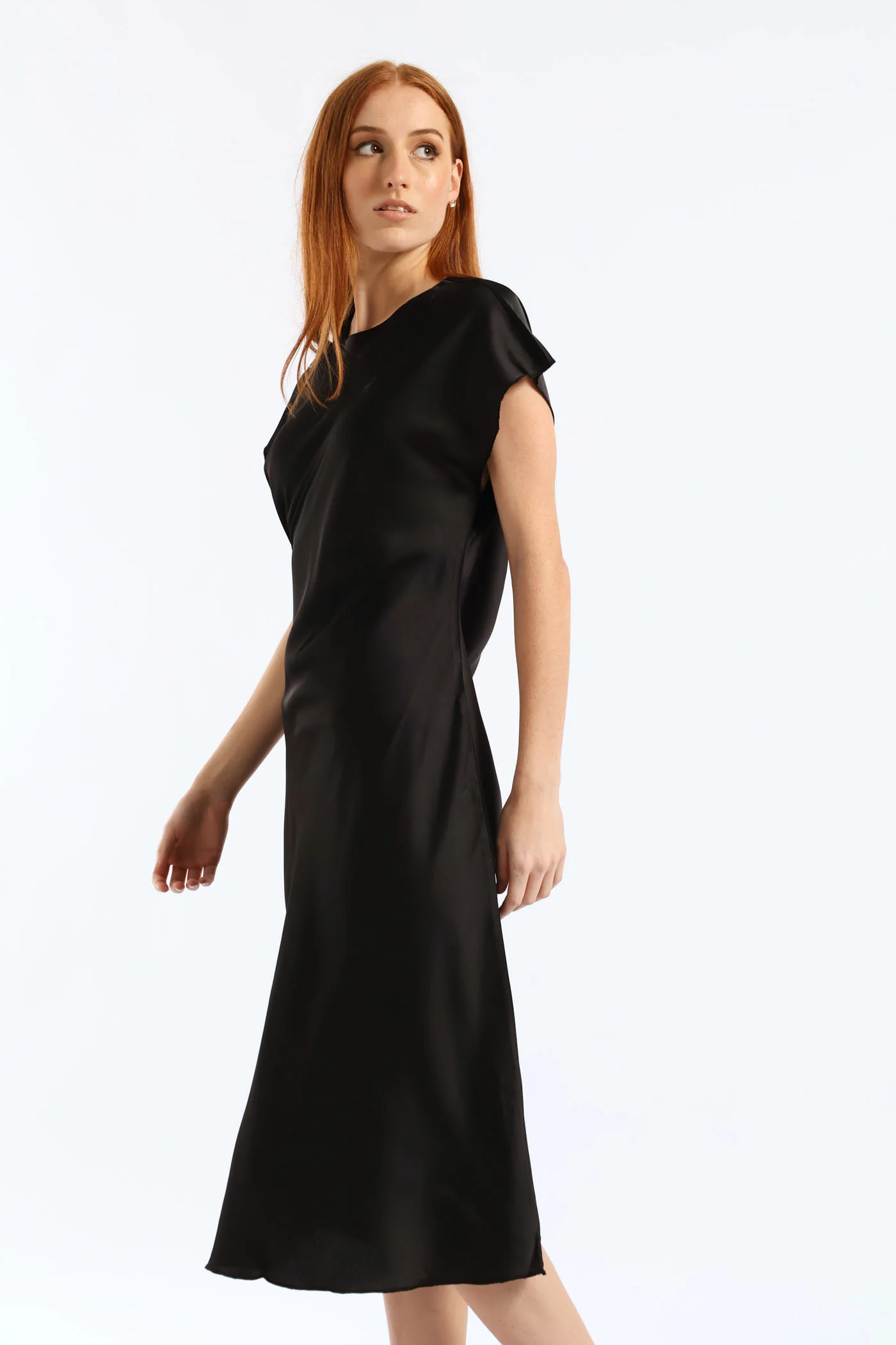 Isabella Bias Cut Dress - Black - Image 4