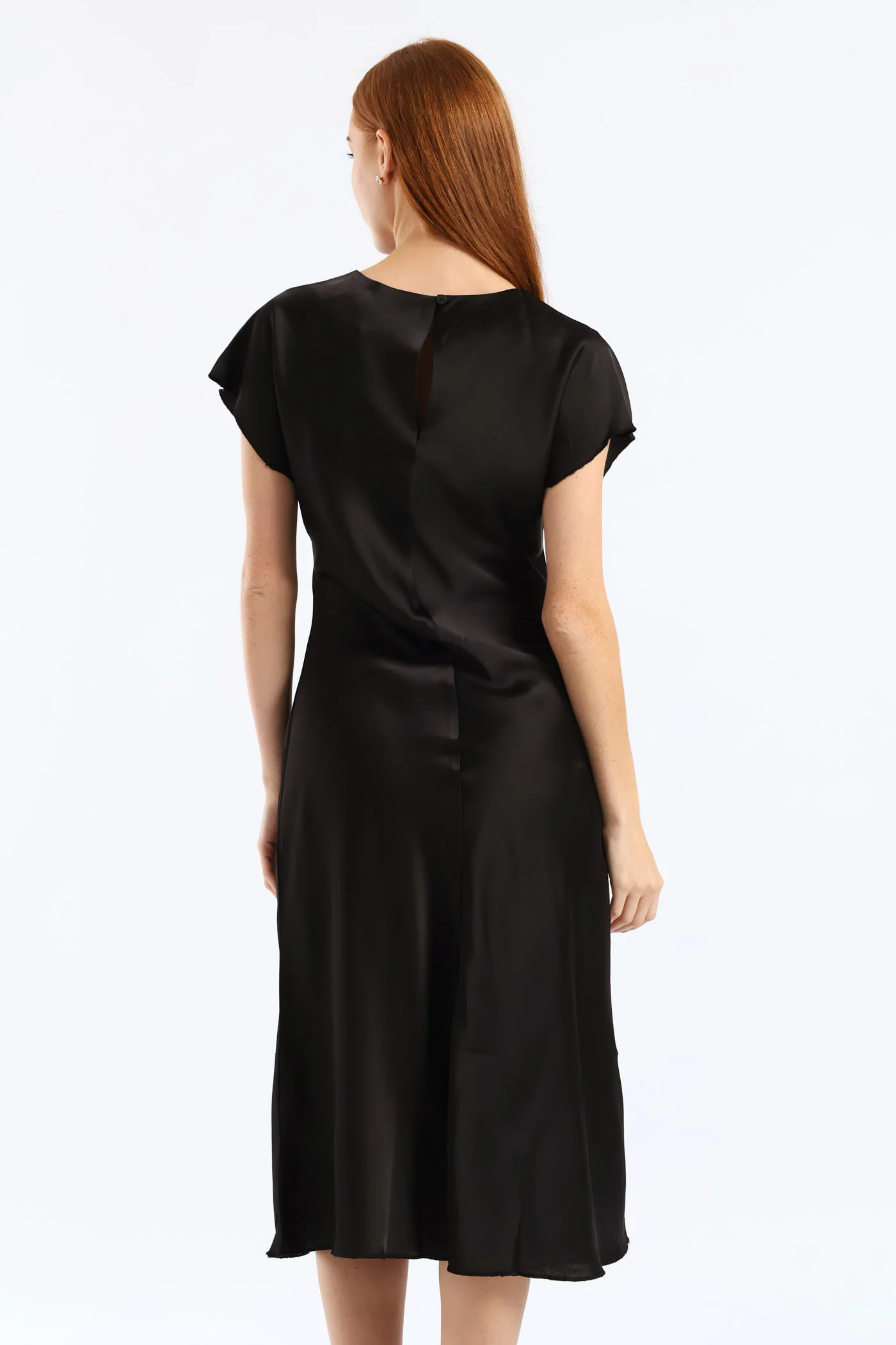 Isabella Bias Cut Dress - Black - Image 5