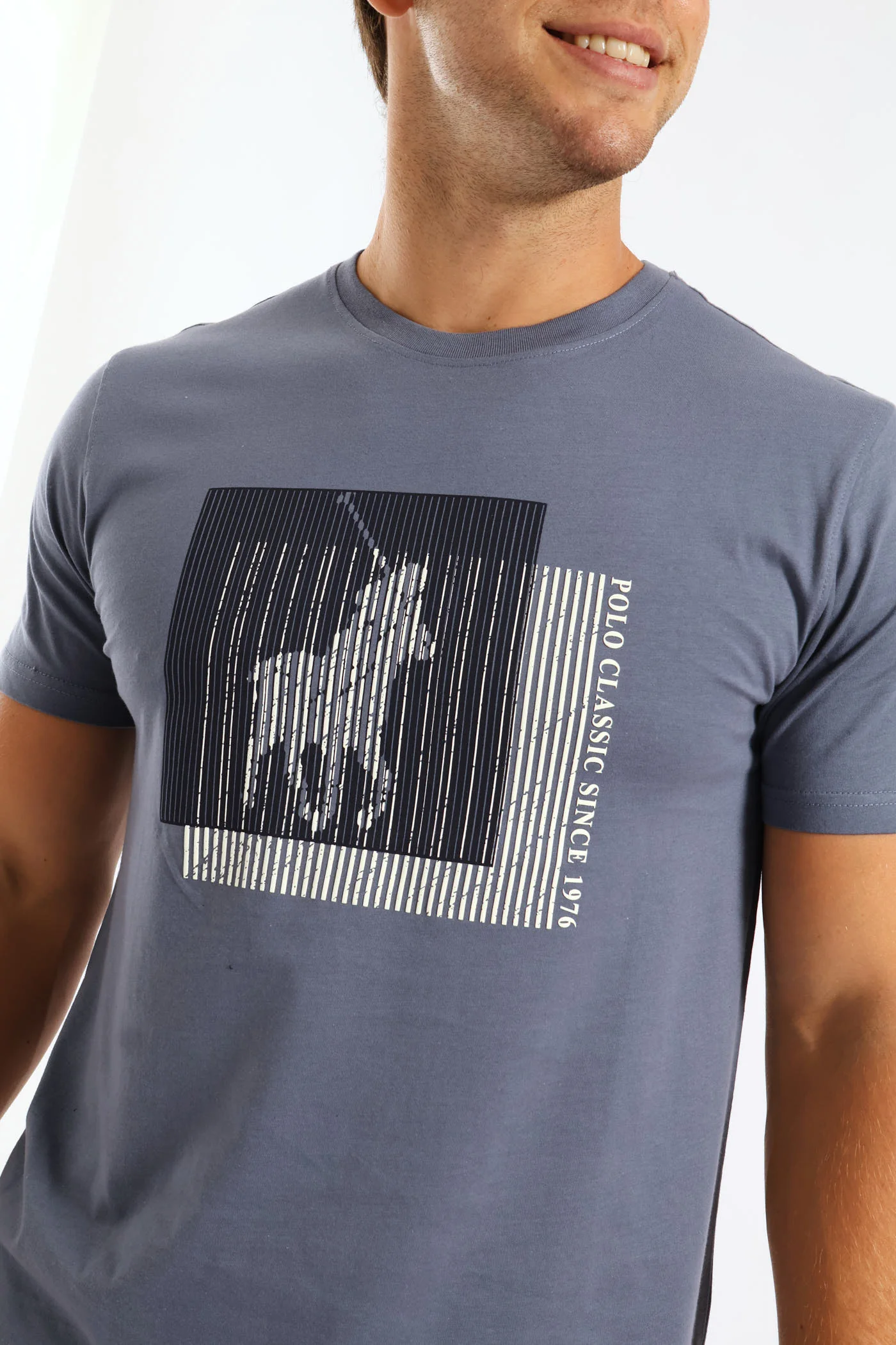 Issa Block Print Tee - Blue - Image 2