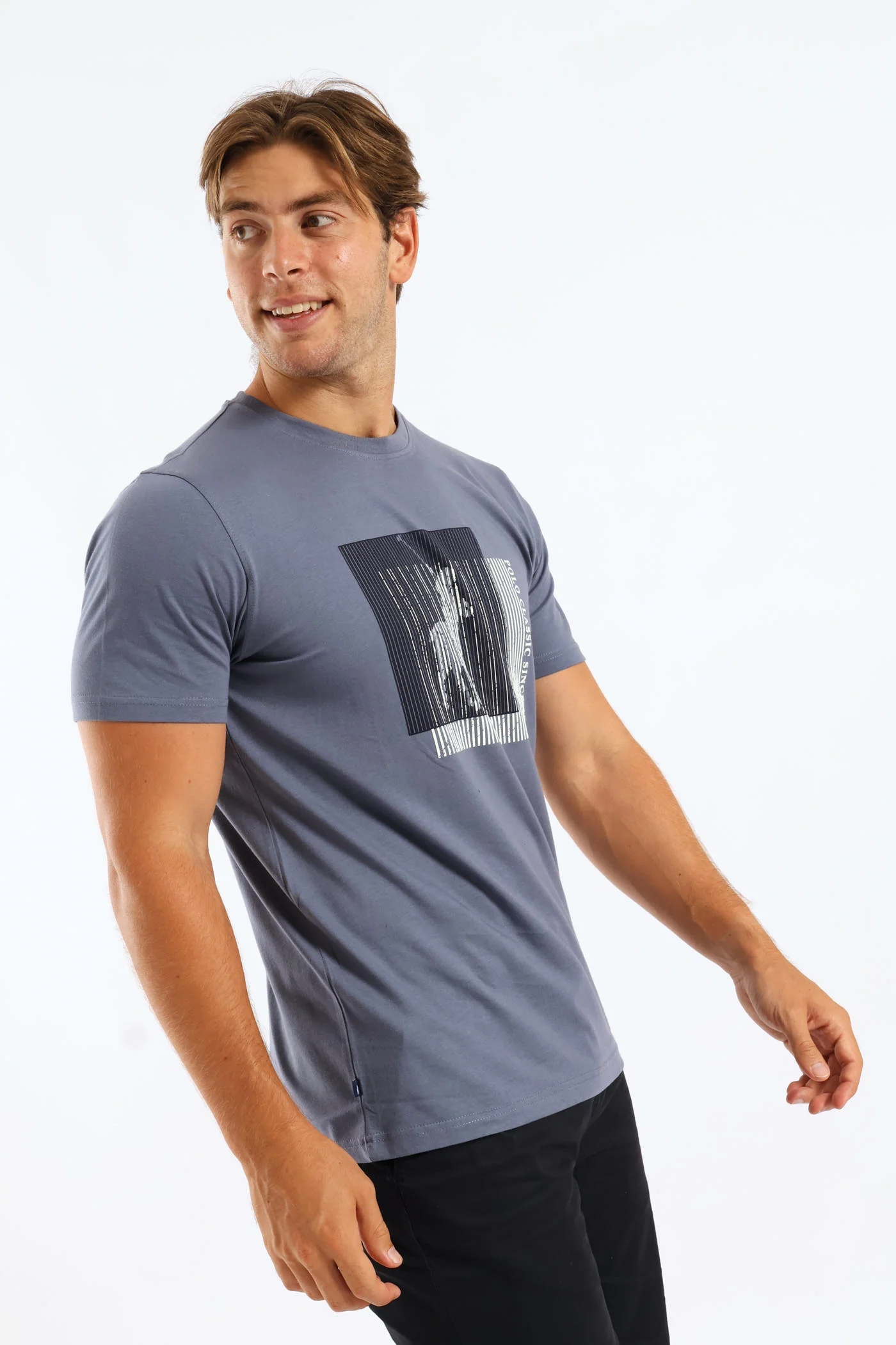 Issa Block Print Tee - Blue - Image 4
