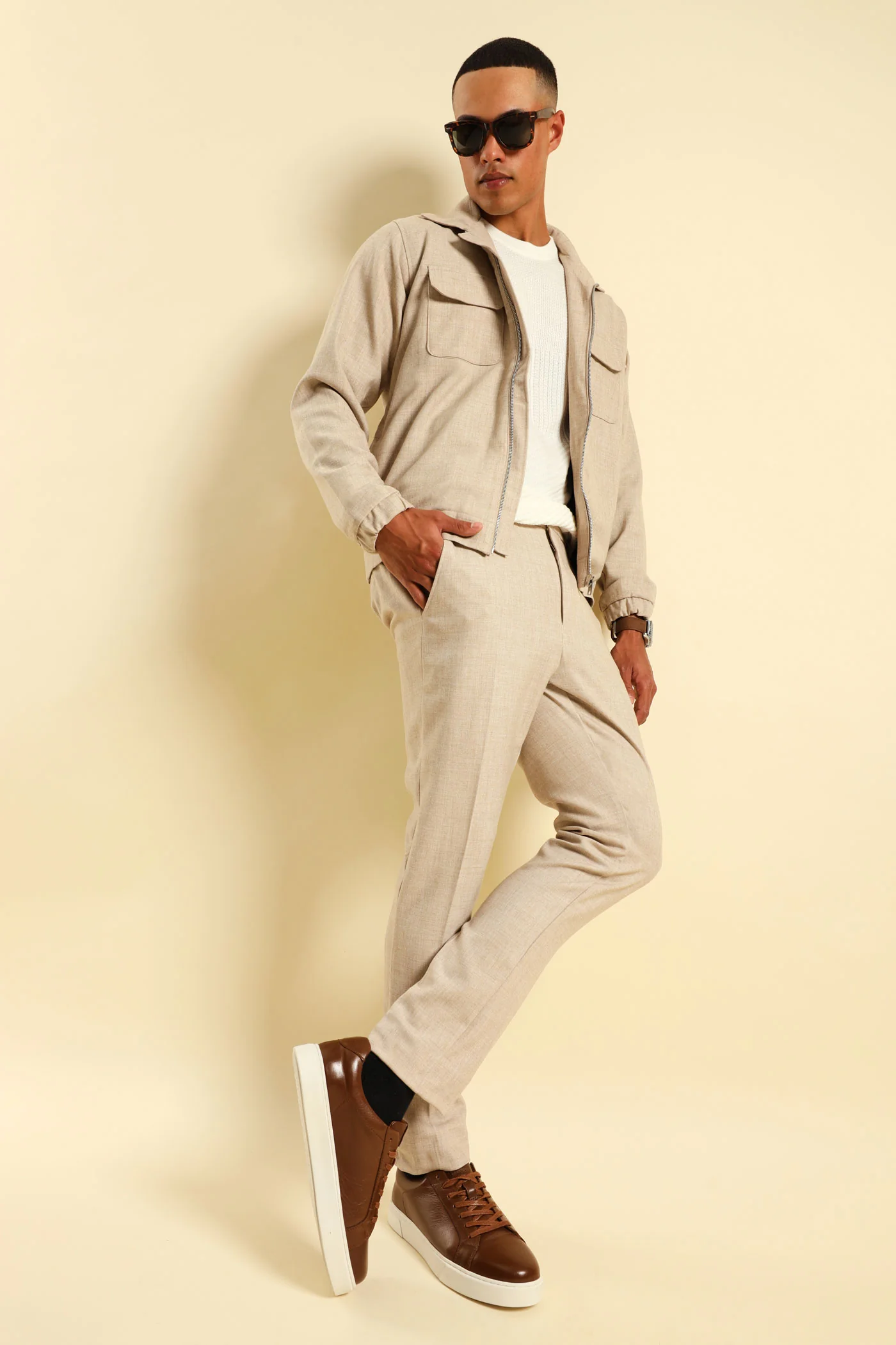 Double Pocket Jacket - Tan - Image 10