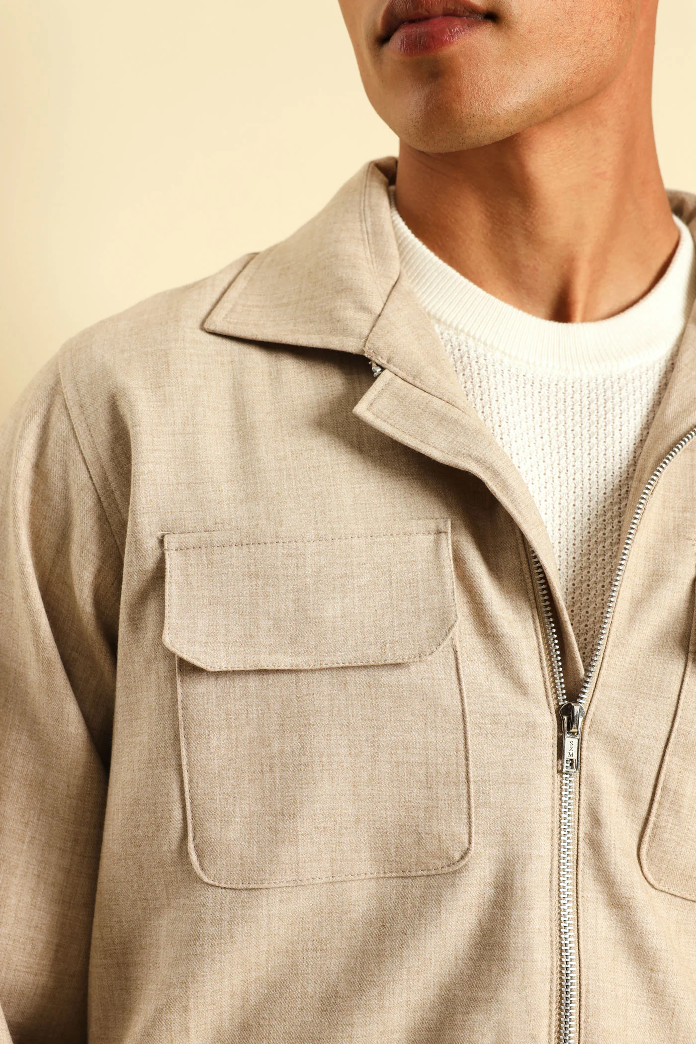Double Pocket Jacket - Tan - Image 2