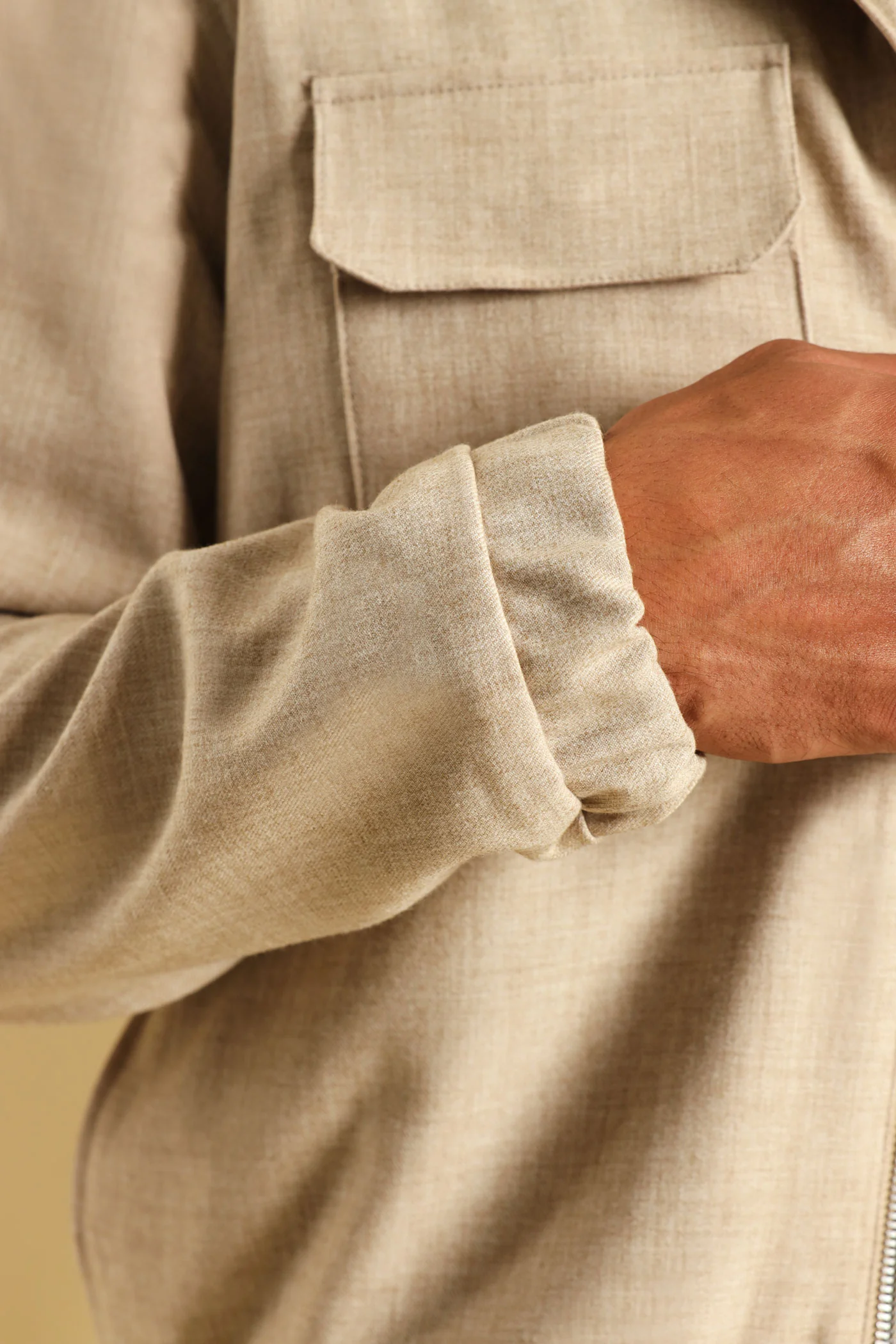 Double Pocket Jacket - Tan - Image 3