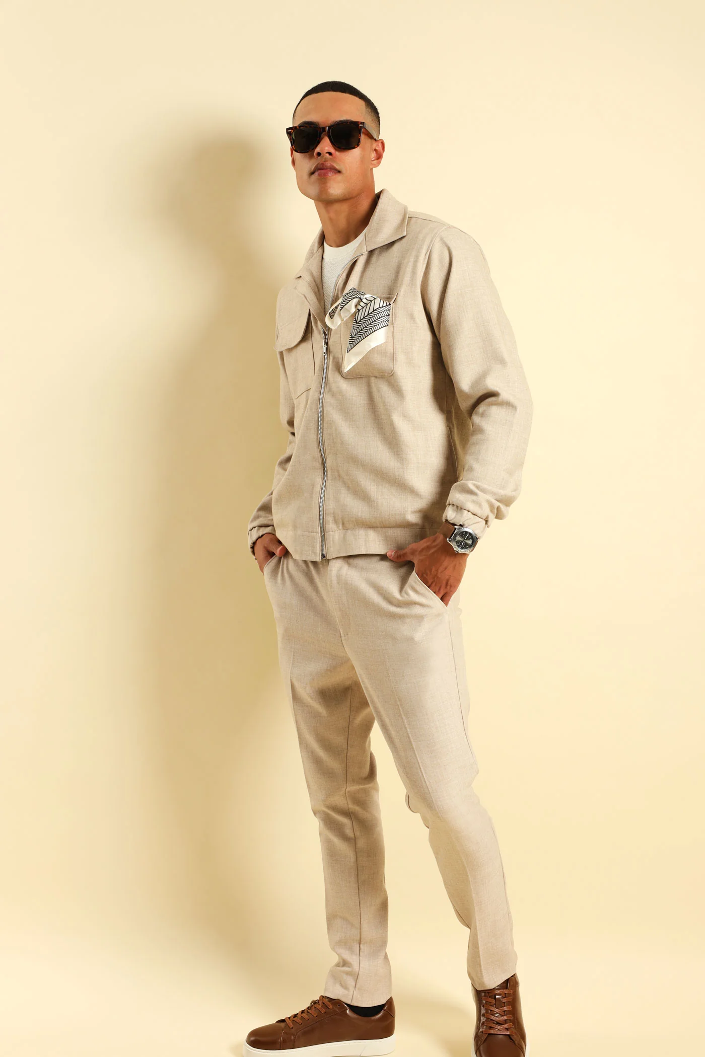 Double Pocket Jacket - Tan - Image 4