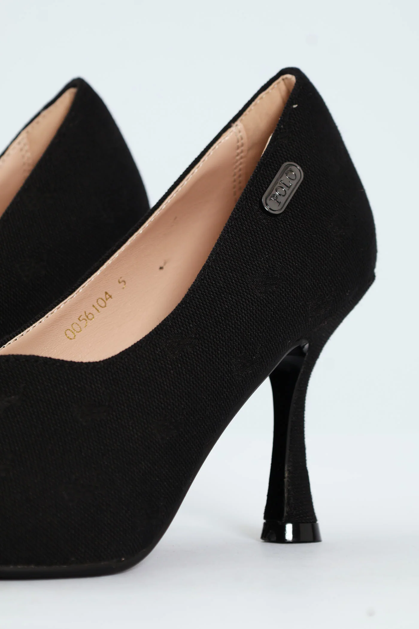 Jacquard Monogram Pointed Toe Court Heel - Black - Image 2