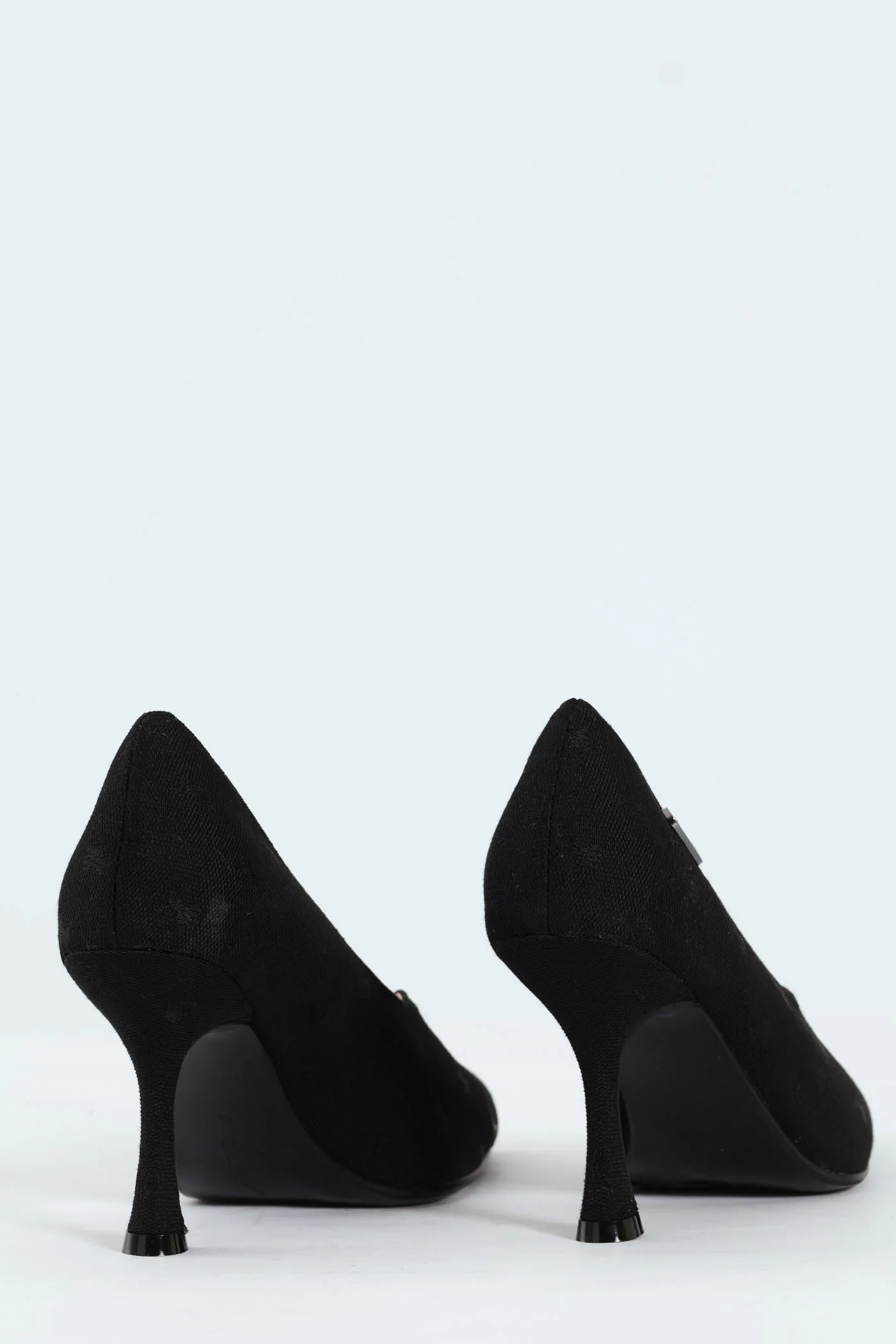 Jacquard Monogram Pointed Toe Court Heel - Black - Image 3