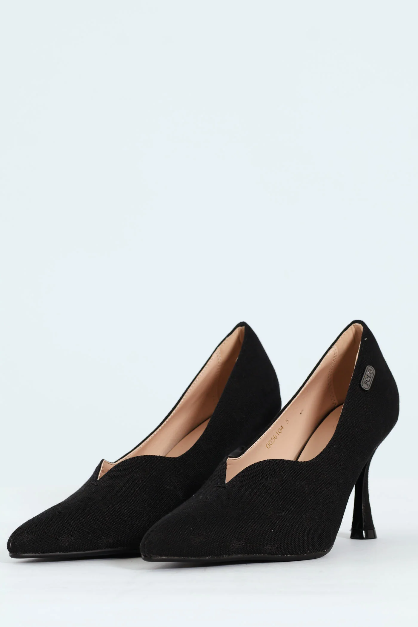 Jacquard Monogram Pointed Toe Court Heel - Black - Image 5