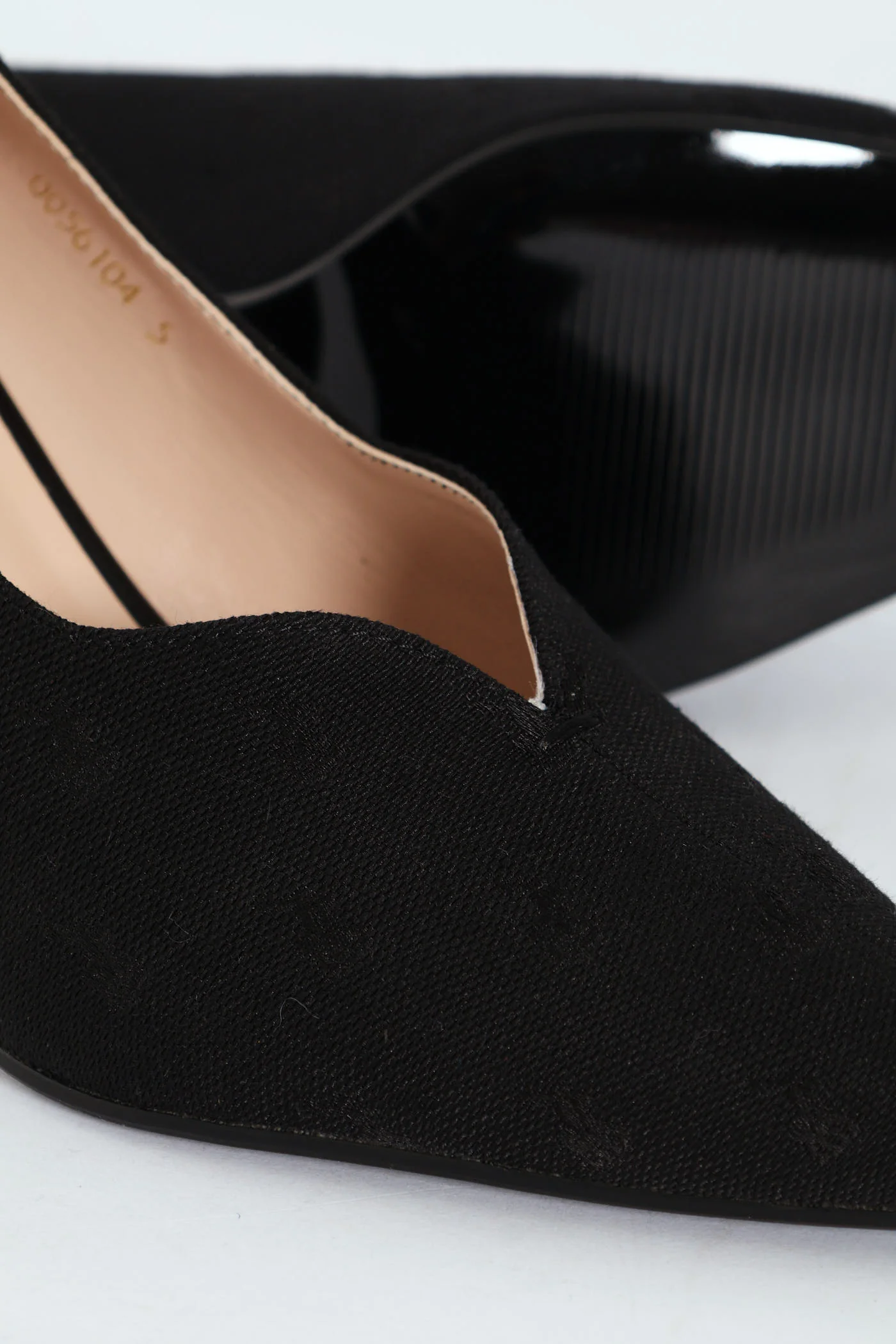 Jacquard Monogram Pointed Toe Court Heel - Black - Image 6