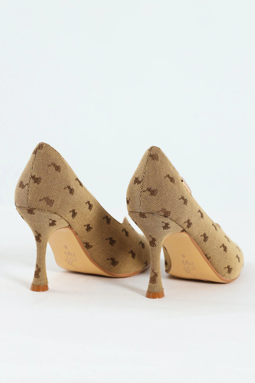 Jacquard Monogram Pointed Toe Court Heel - Stone - Image 4