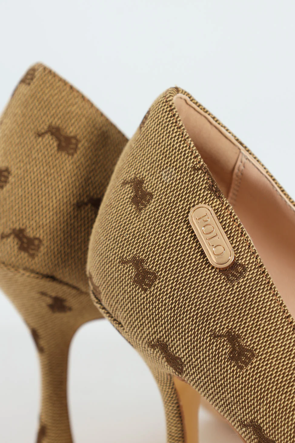 Jacquard Monogram Pointed Toe Court Heel - Stone - Image 5