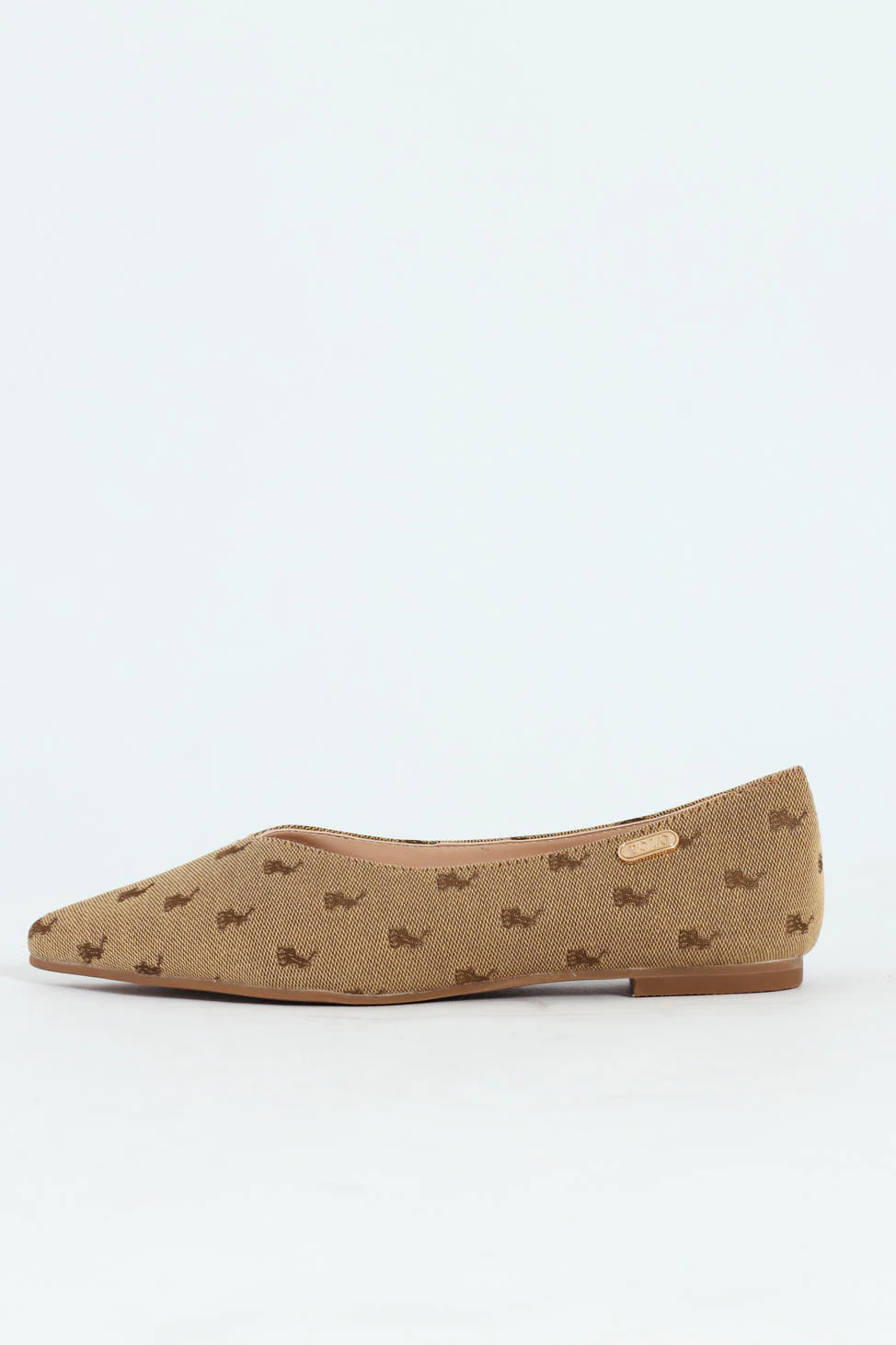 Jacquard Monogram Pointed Toe Pump - Stone - Image 2