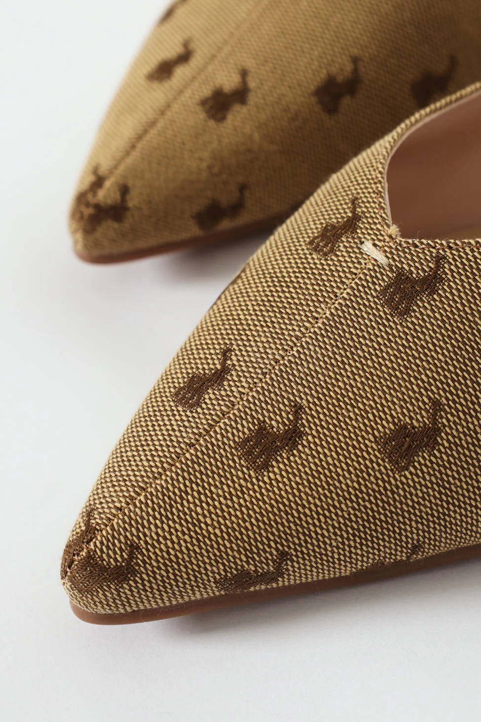 Jacquard Monogram Pointed Toe Pump - Stone - Image 4