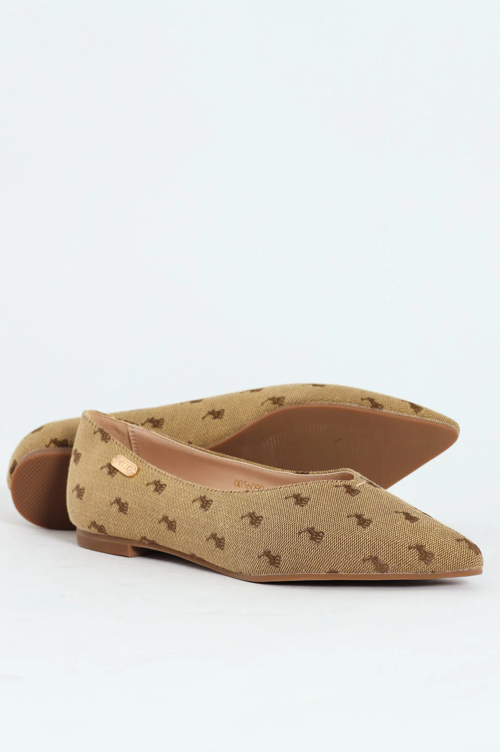 Jacquard Monogram Pointed Toe Pump - Stone - Image 5