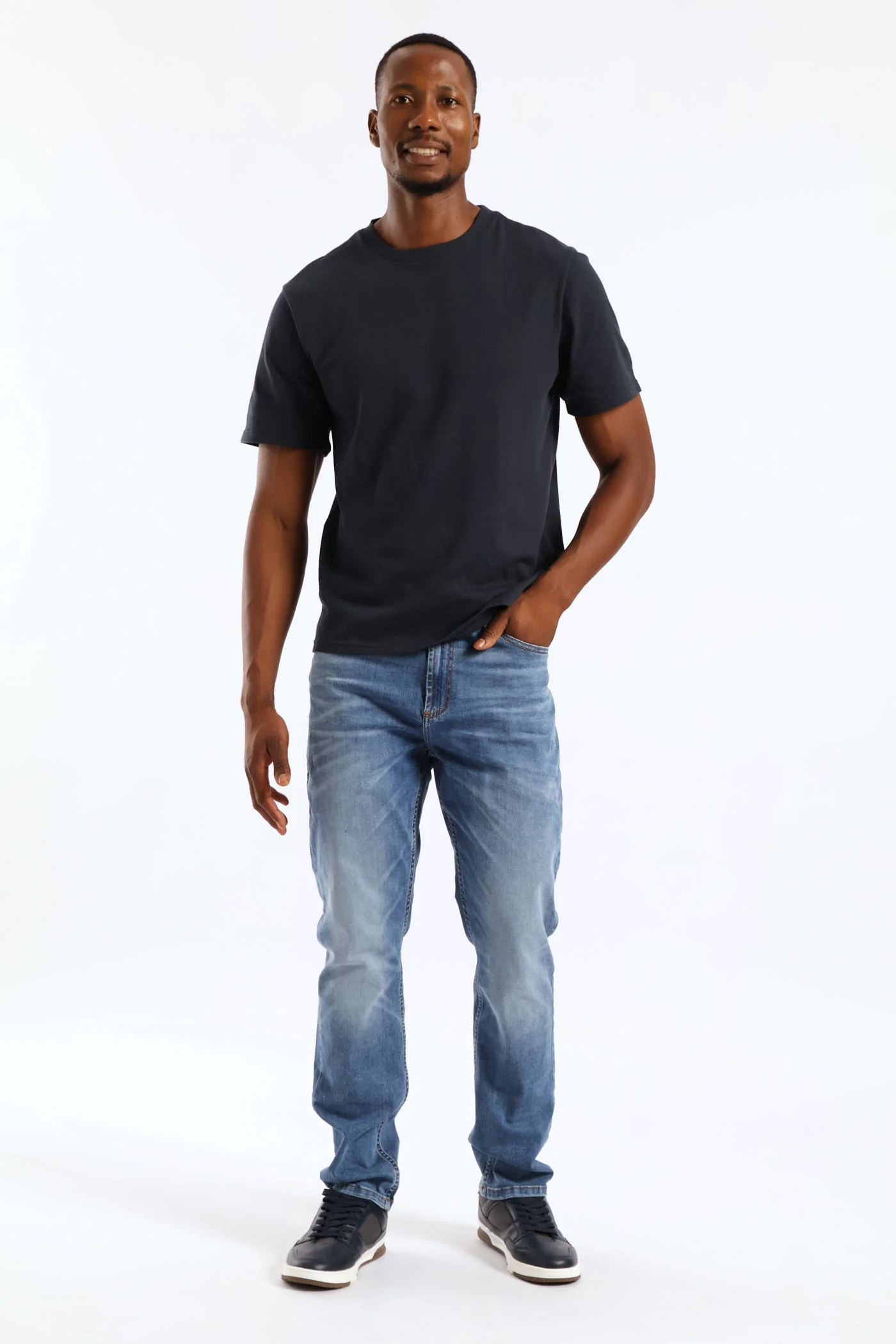 Jacquard Pineapple Tee - Navy - Image 5