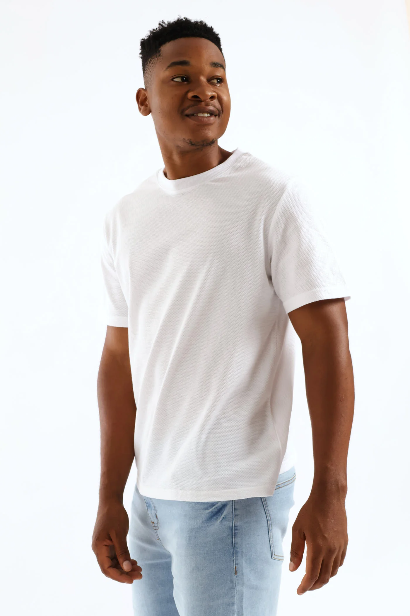 Jacquard Pineapple Tee - White - Image 3