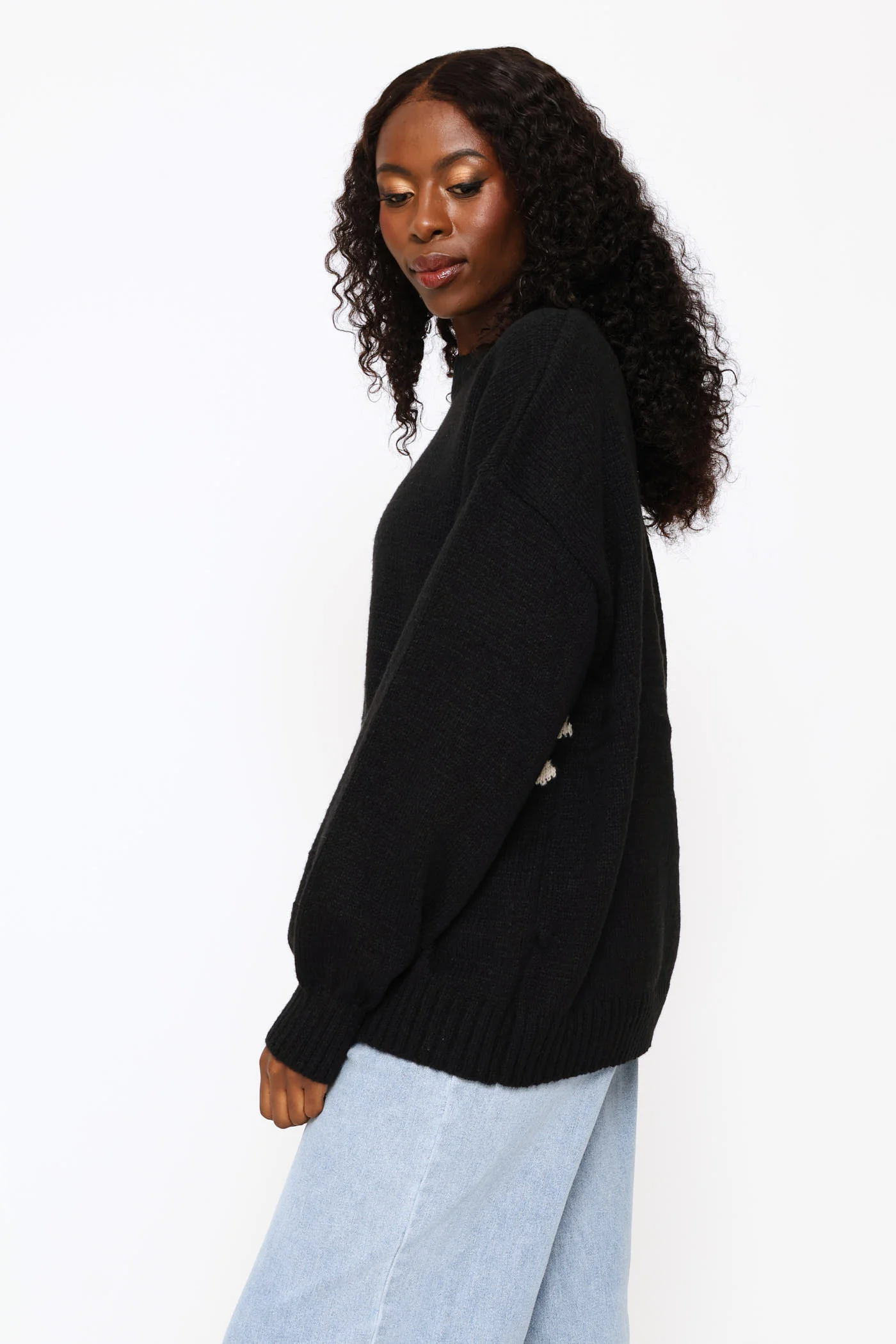 Jacquard Print Pullover - Black - Image 2