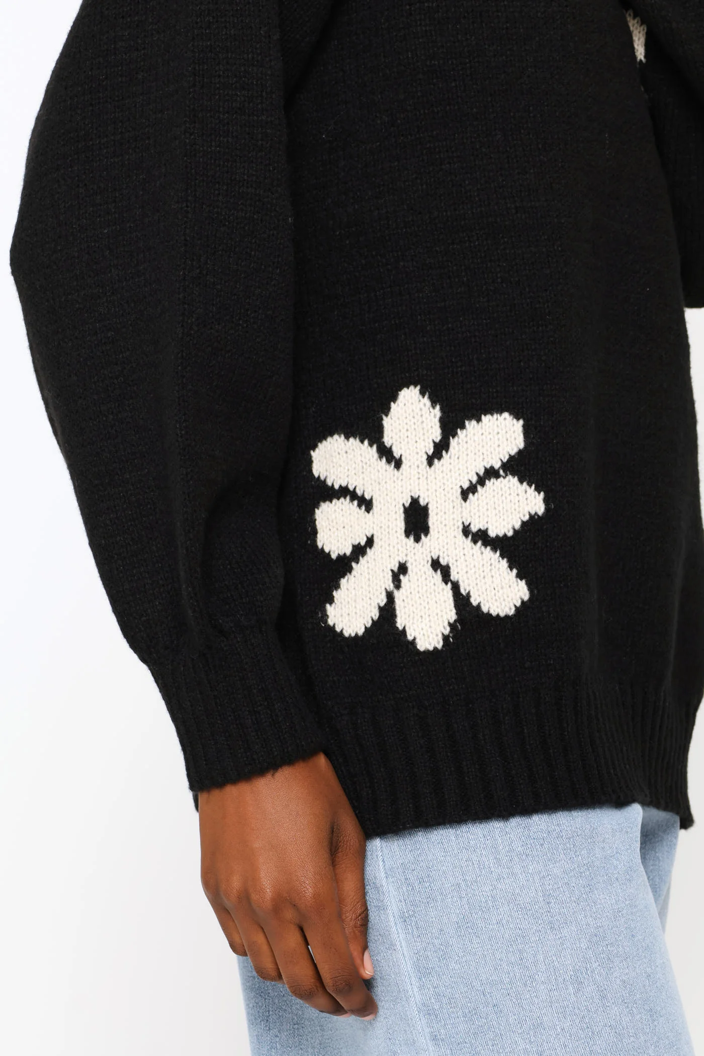 Jacquard Print Pullover - Black - Image 4