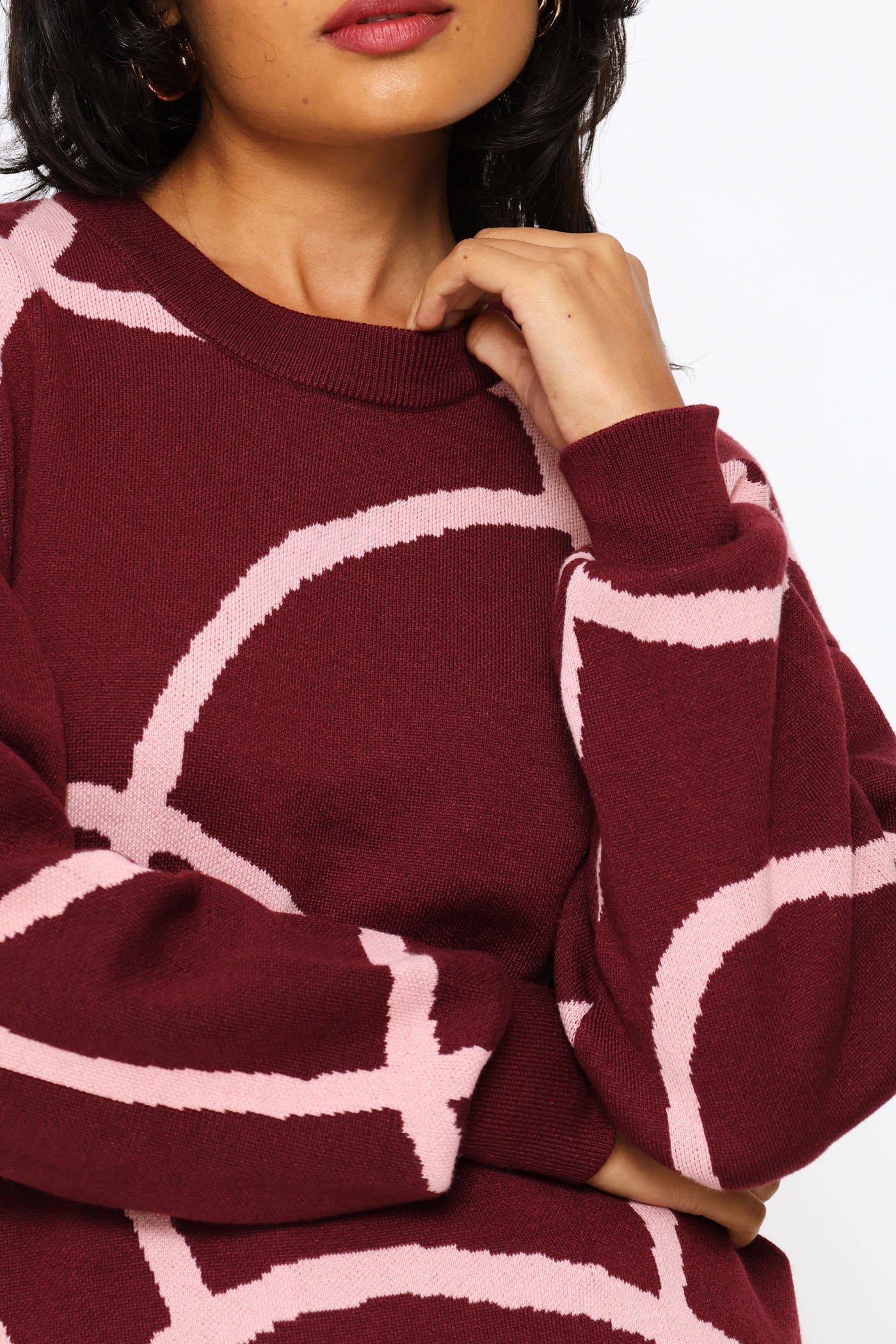 Jacquard Pullover - Plum - Image 2