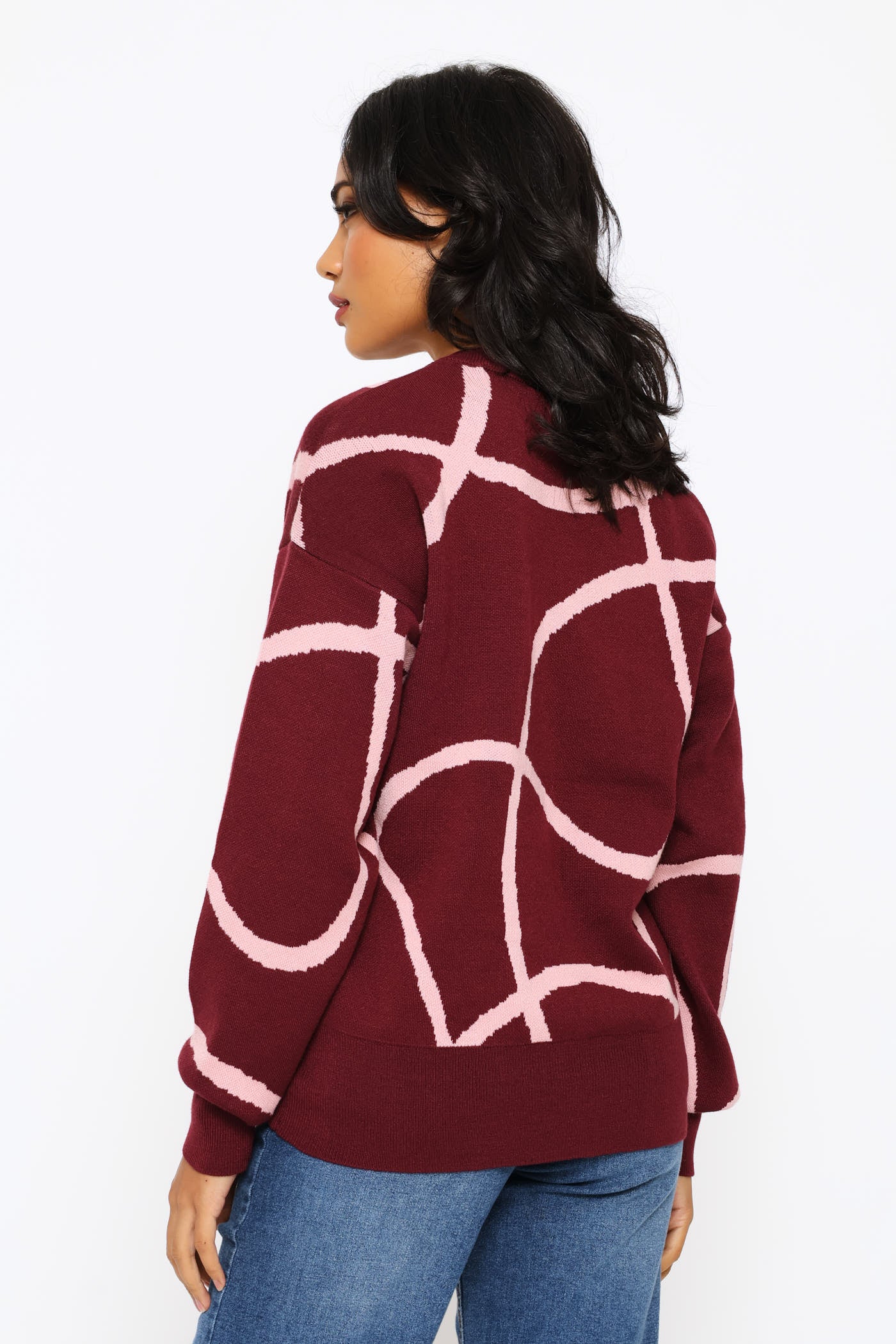 Jacquard Pullover - Plum - Image 3