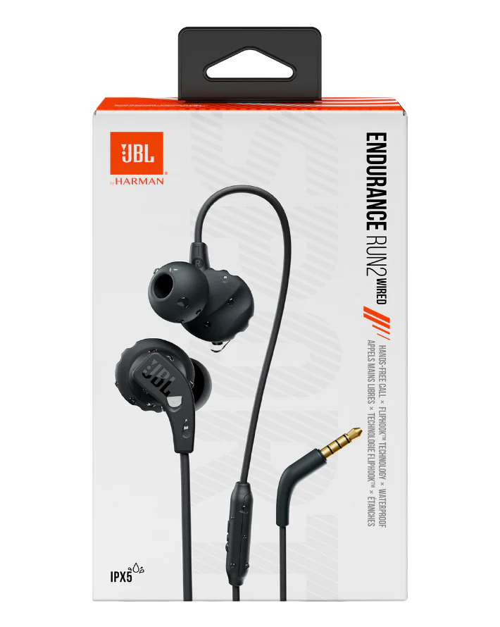 Endurance Run 2 Wired In Ear Headphones - Black - Image 2